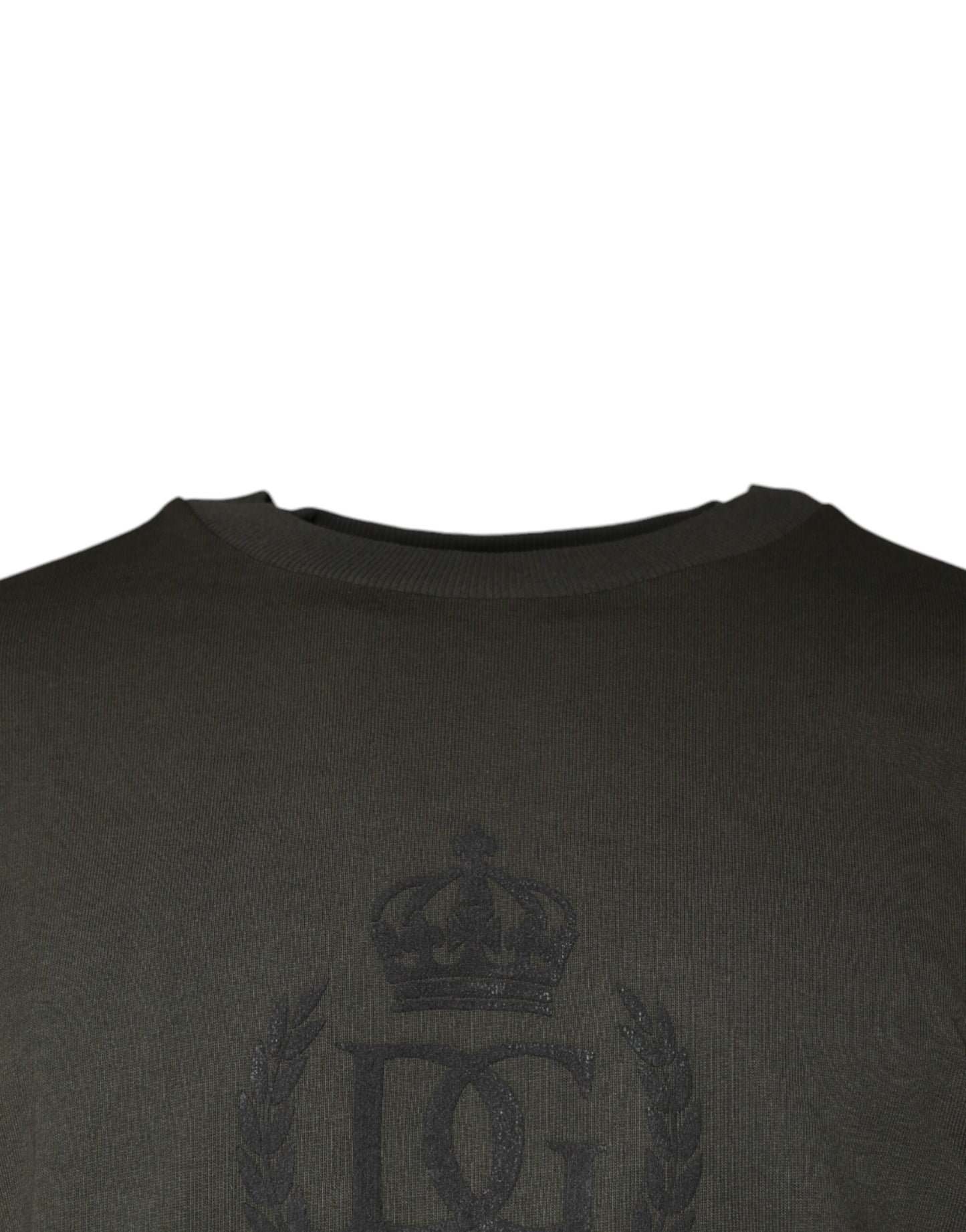 Dolce & Gabbana Army Green Crown Cotton Sweatshirt Sweater IT60 / 3XL