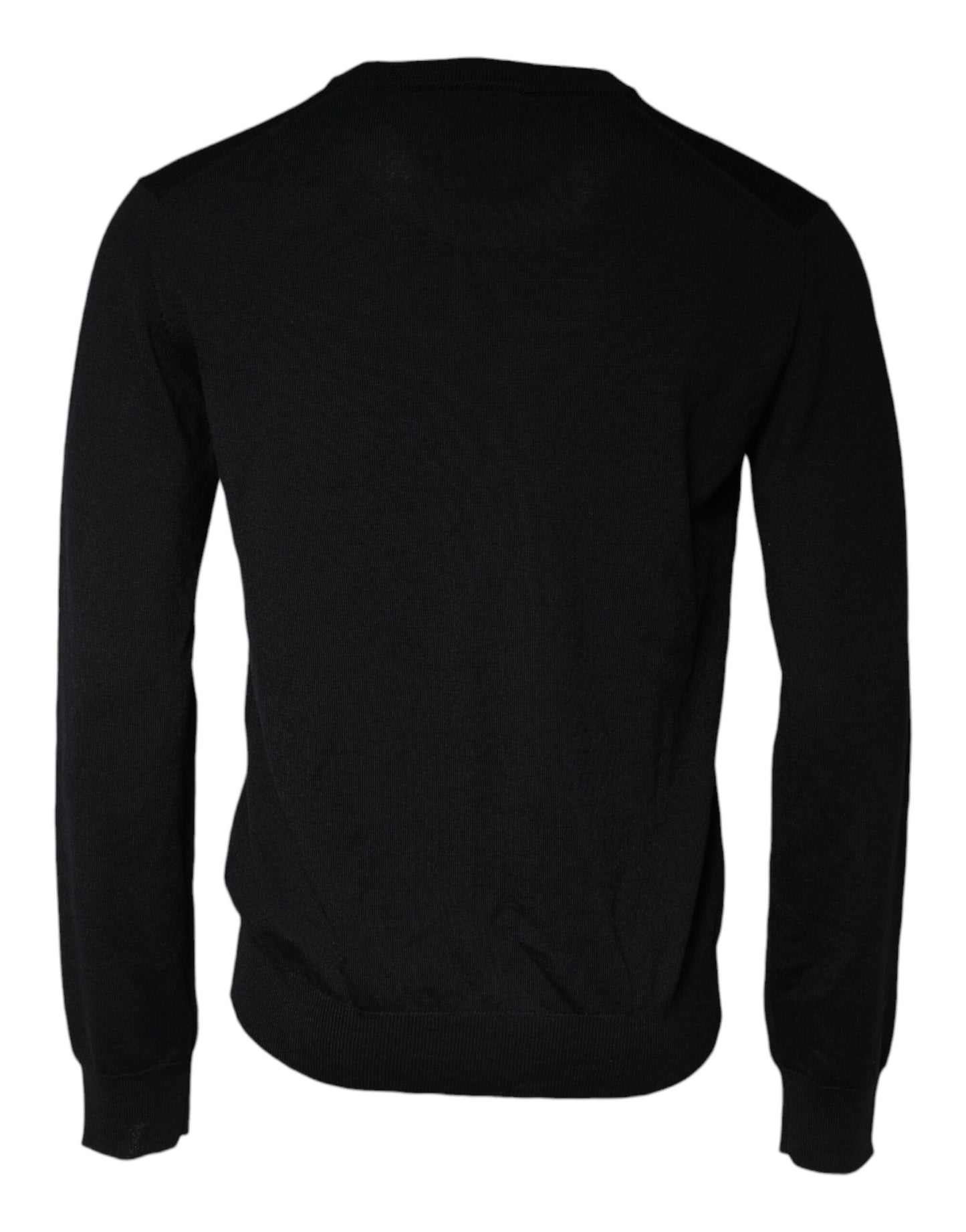 Dolce & Gabbana Black Wool Knit Crew Neck Pullover Sweater IT50 / L