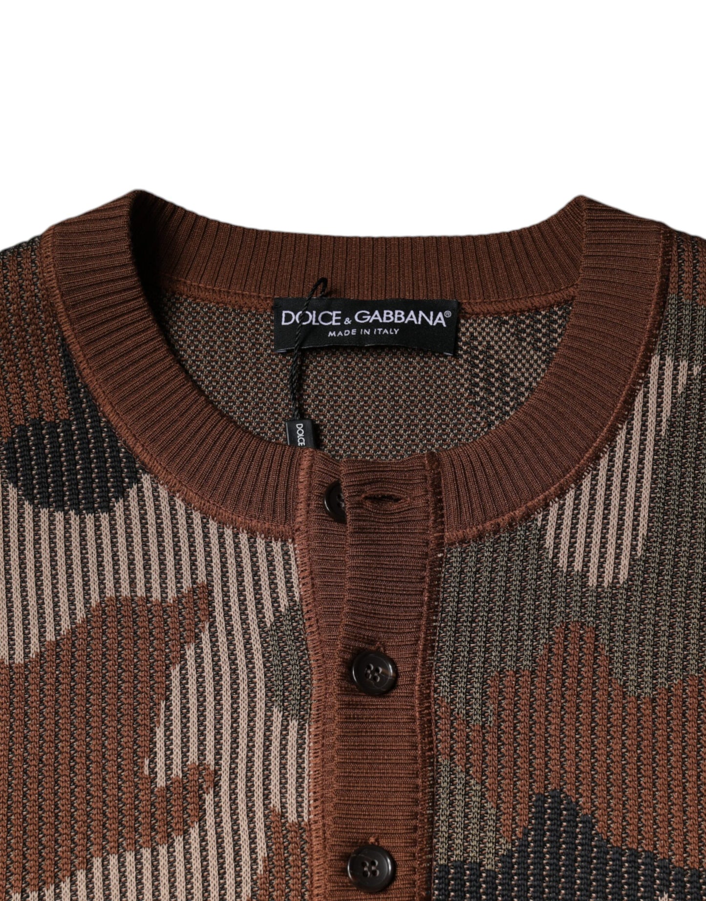 Dolce & Gabbana Multicolor Camouflage Men Pullover Sweater IT48 / M