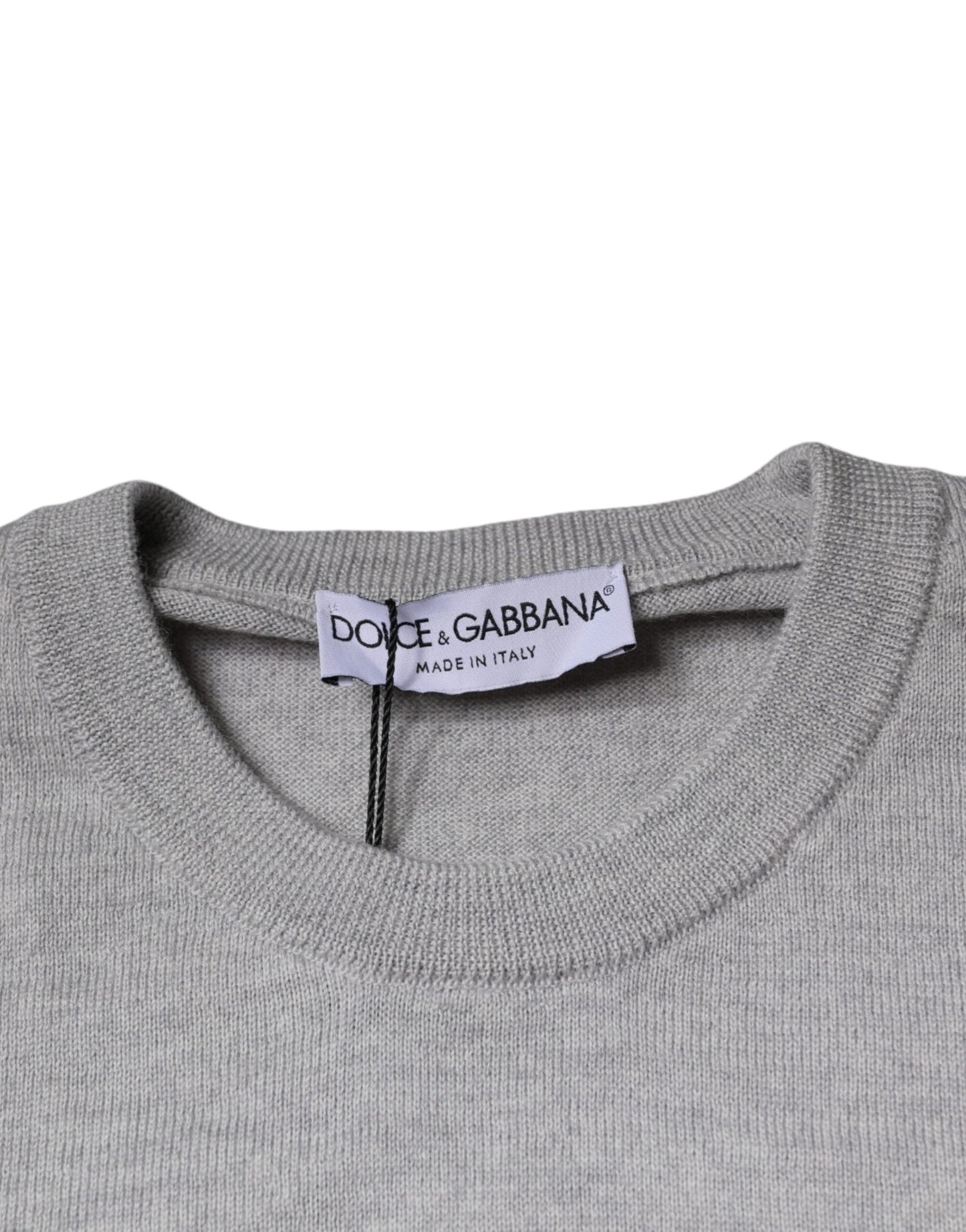 Dolce & Gabbana Light Gray Wool Crew Neck Pullover Sweater IT50 / L