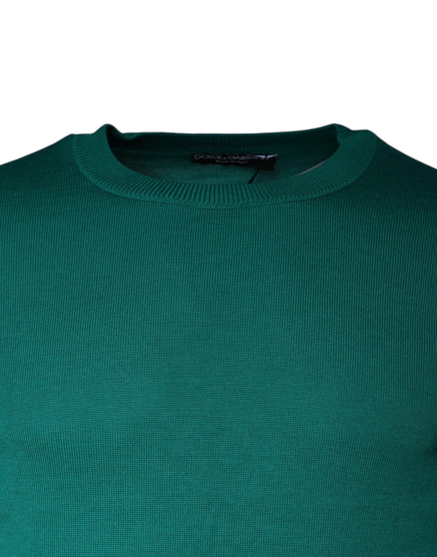 Dolce & Gabbana Green Wool Knit Crew Neck Pullover Sweater IT44 / XS