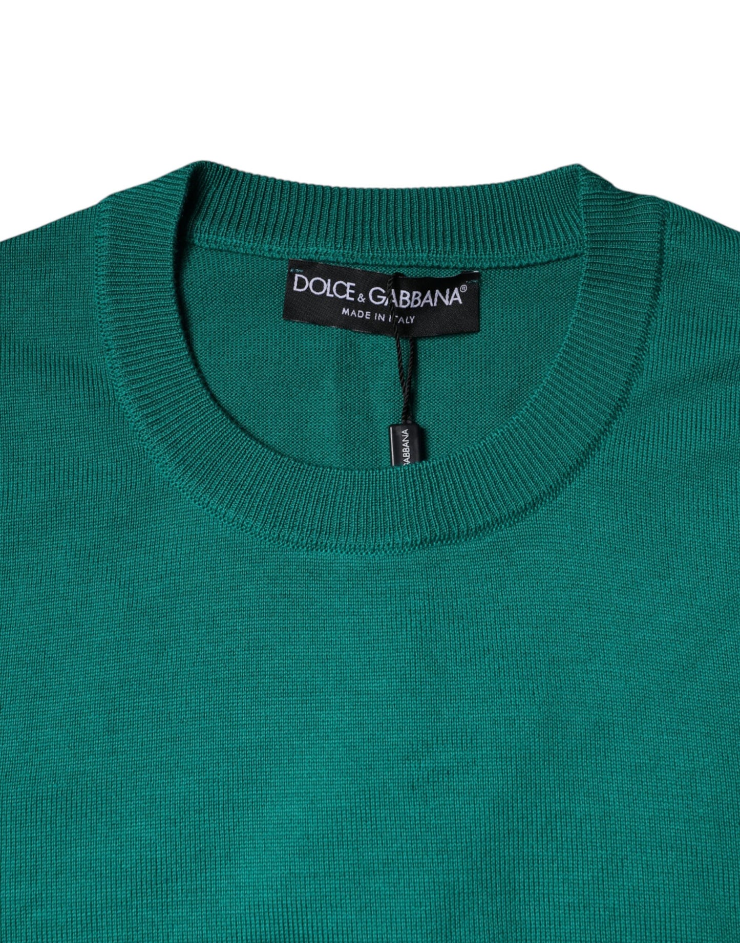 Dolce & Gabbana Green Wool Knit Crew Neck Pullover Sweater IT44 / XS