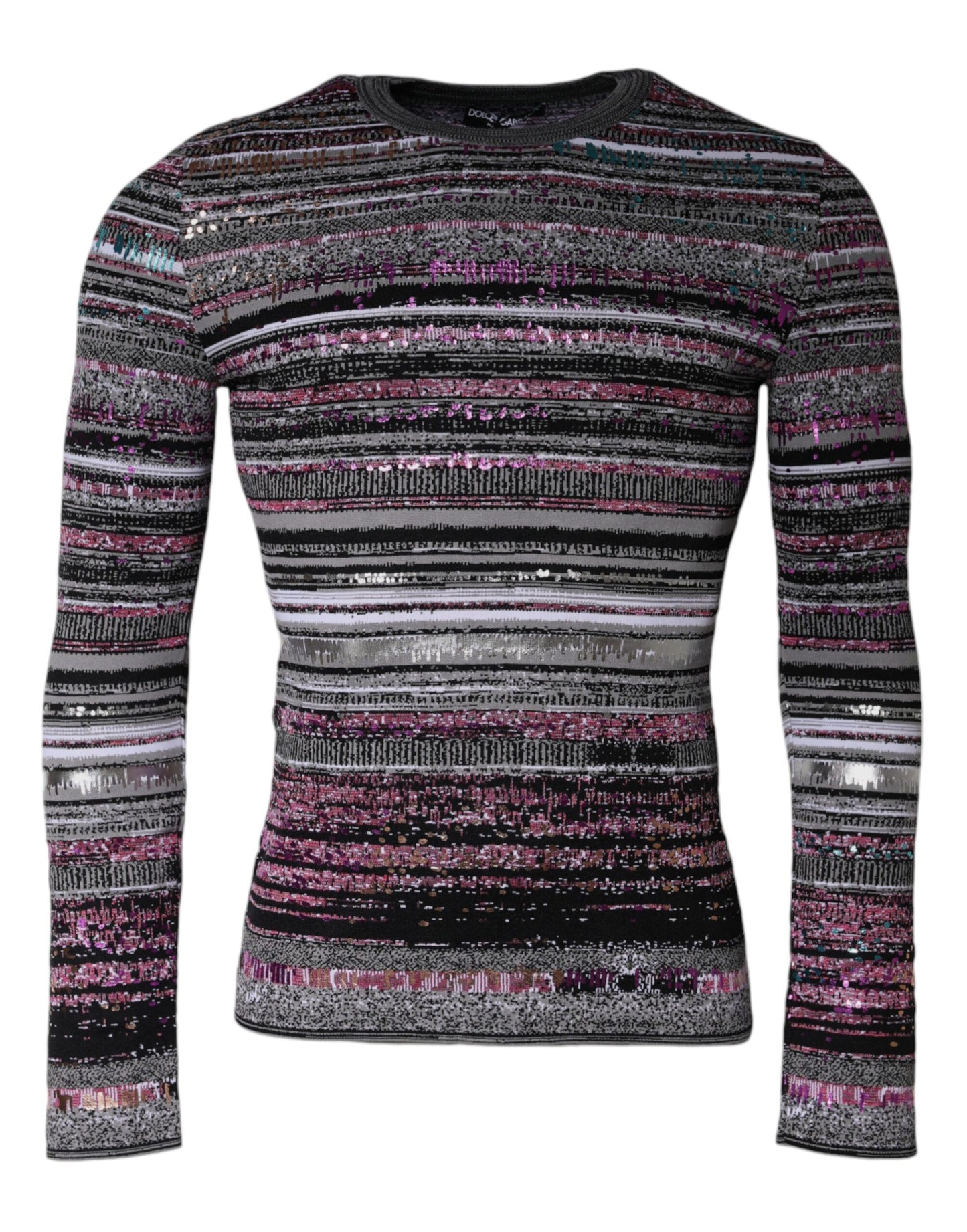 Dolce & Gabbana Multicolor Stripes Crew Neck Pullover Sweater IT46 / S