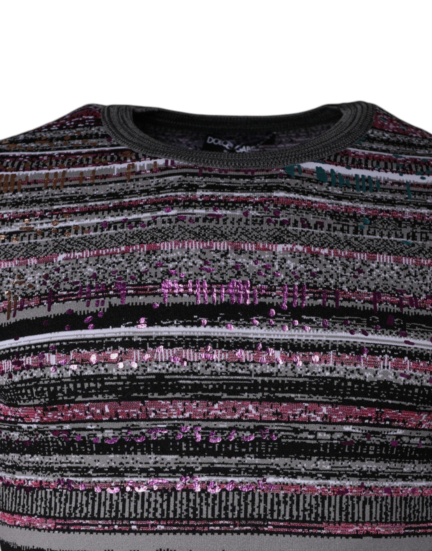 Dolce & Gabbana Multicolor Stripes Crew Neck Pullover Sweater IT46 / S