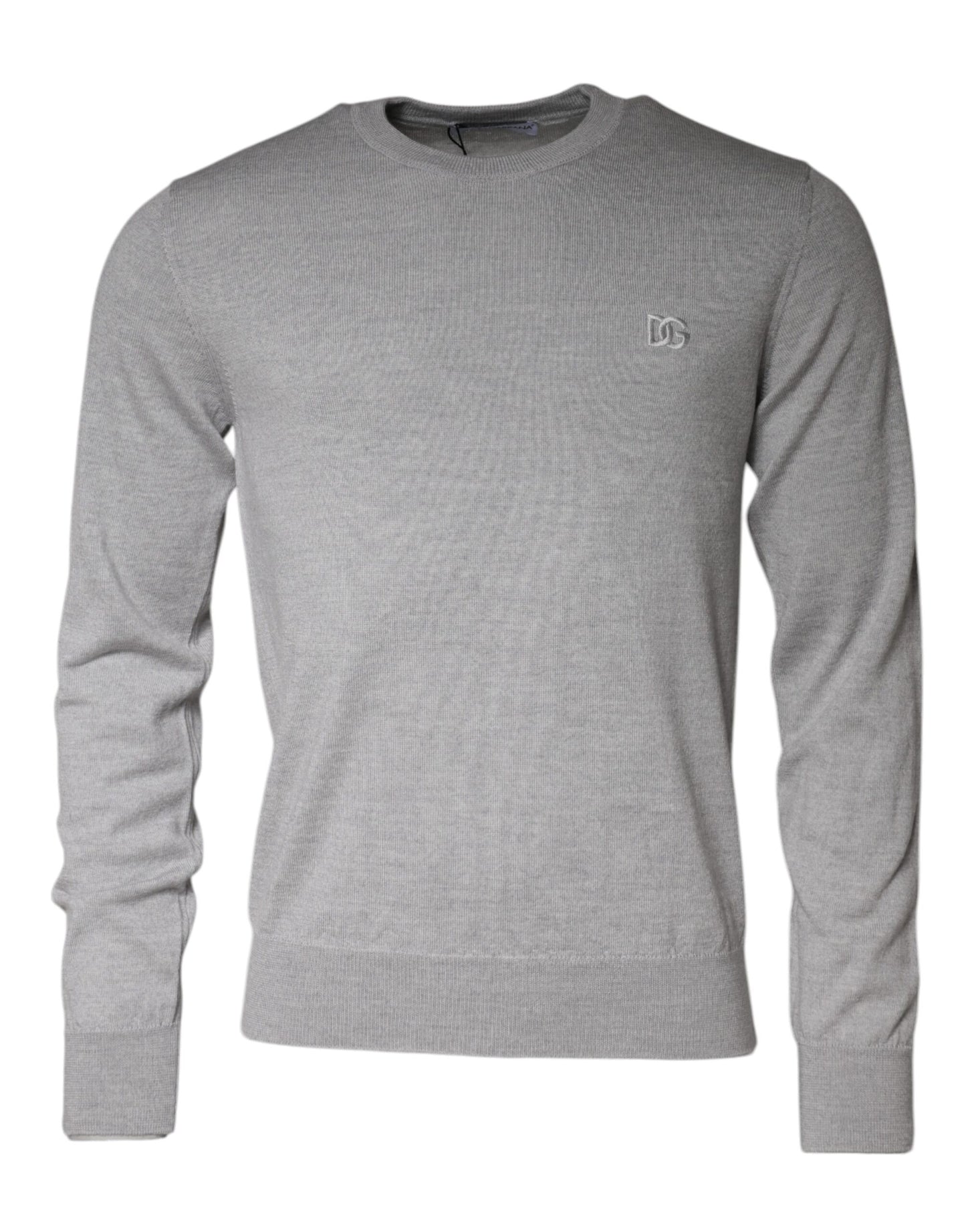 Dolce & Gabbana Light Gray Wool Crew Neck Pullover Sweater IT46 / S