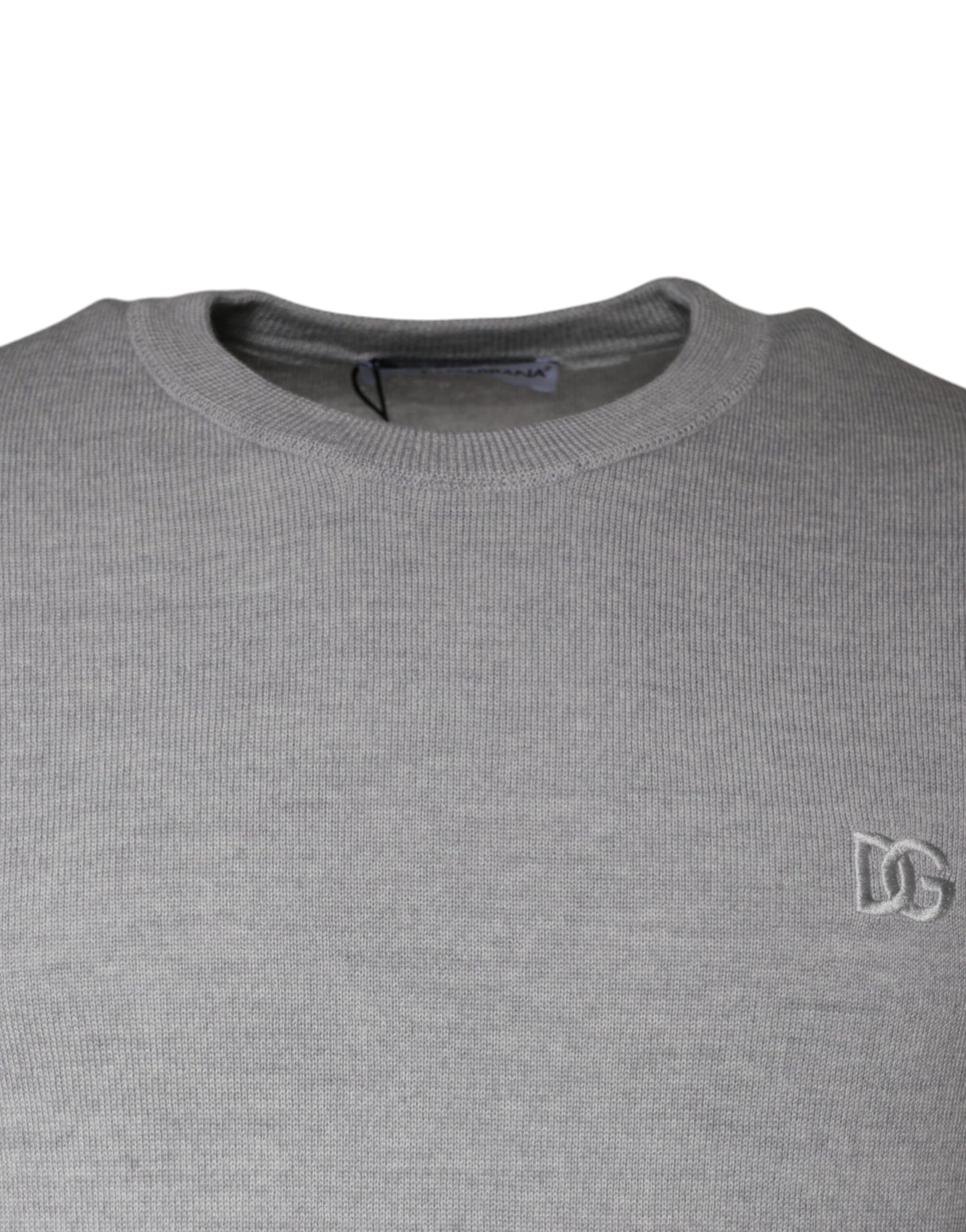 Dolce & Gabbana Light Gray Wool Crew Neck Pullover Sweater IT46 / S