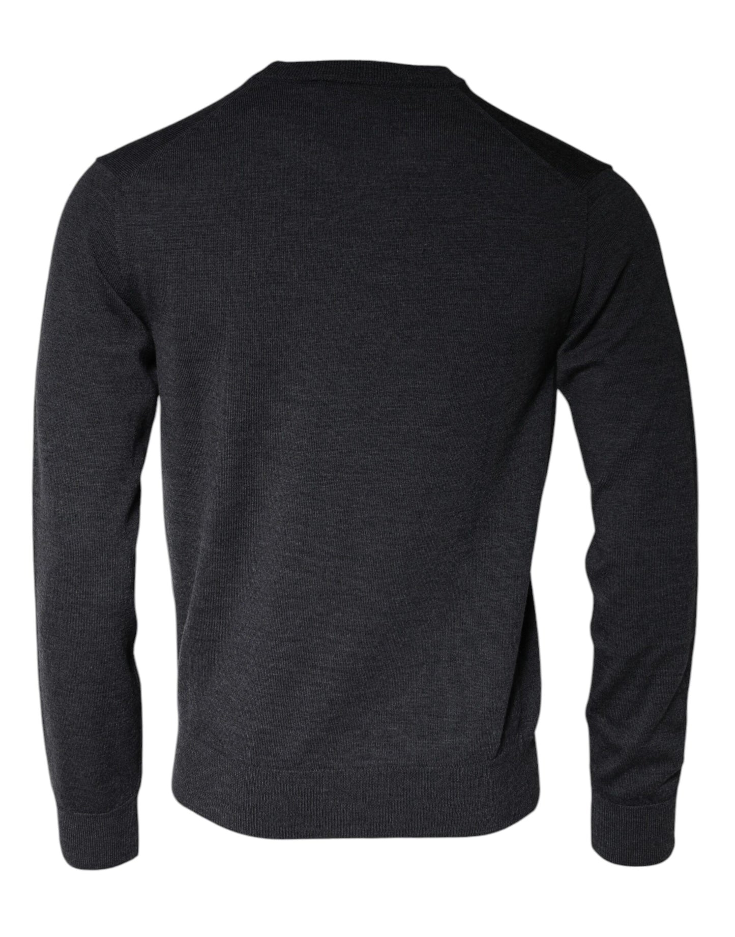 Dolce & Gabbana Dark Gray Wool Crew Neck Pullover Sweater IT46 / S