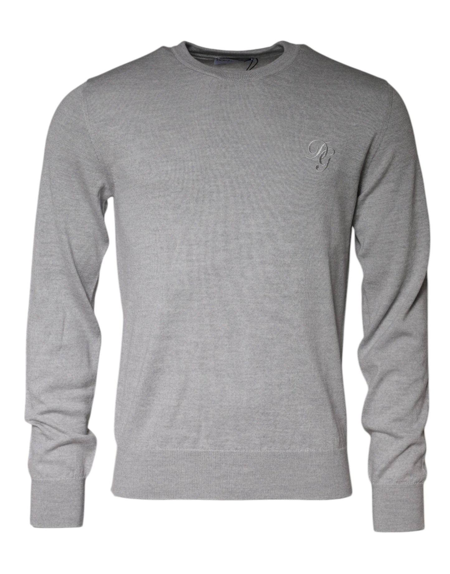 Dolce & Gabbana Light Gray Wool Crew Neck Pullover Sweater IT48 / M