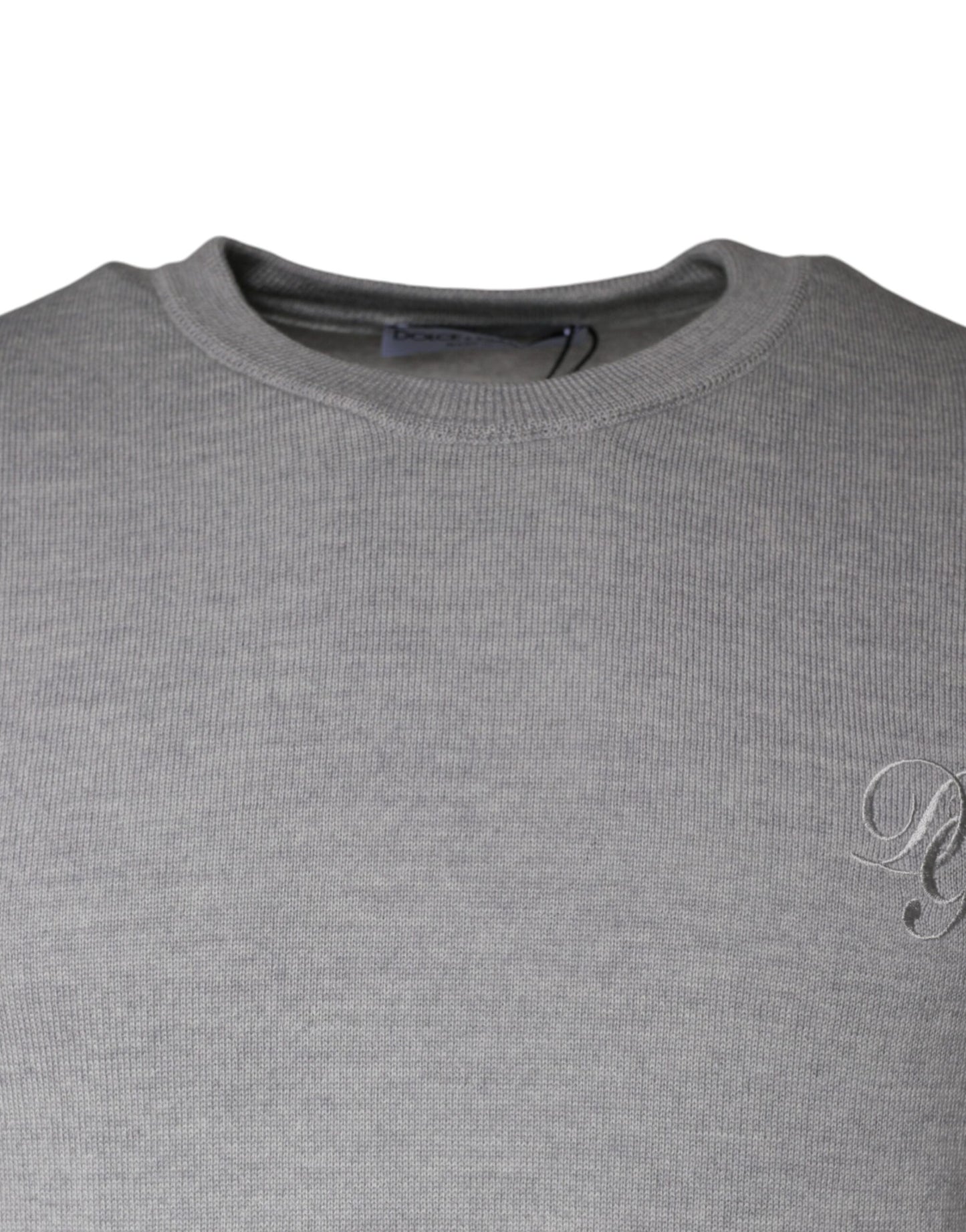 Dolce & Gabbana Light Gray Wool Crew Neck Pullover Sweater IT48 / M