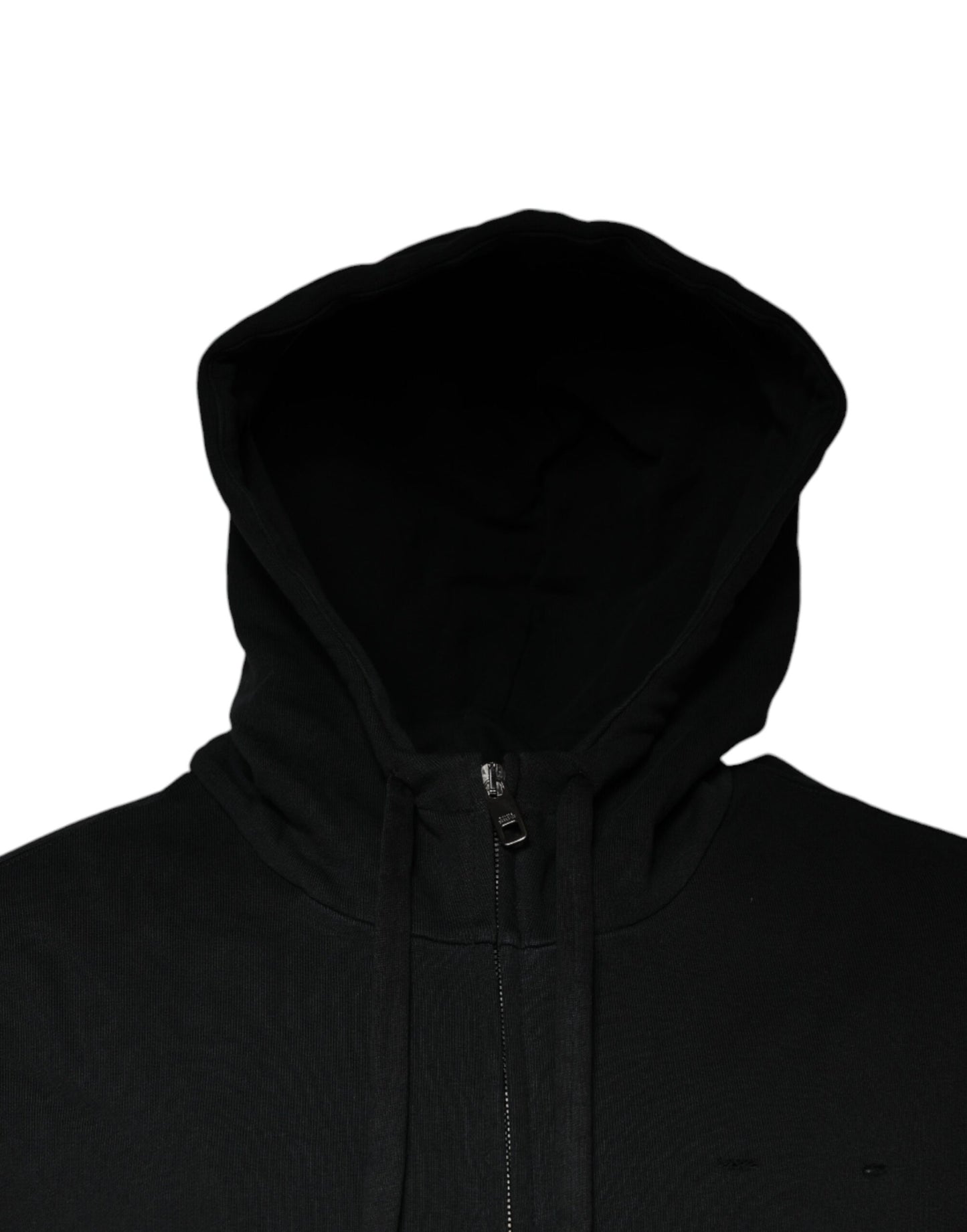 Dolce & Gabbana Black Logo Plaque Hooded Full Zip Sweater IT44 / XS