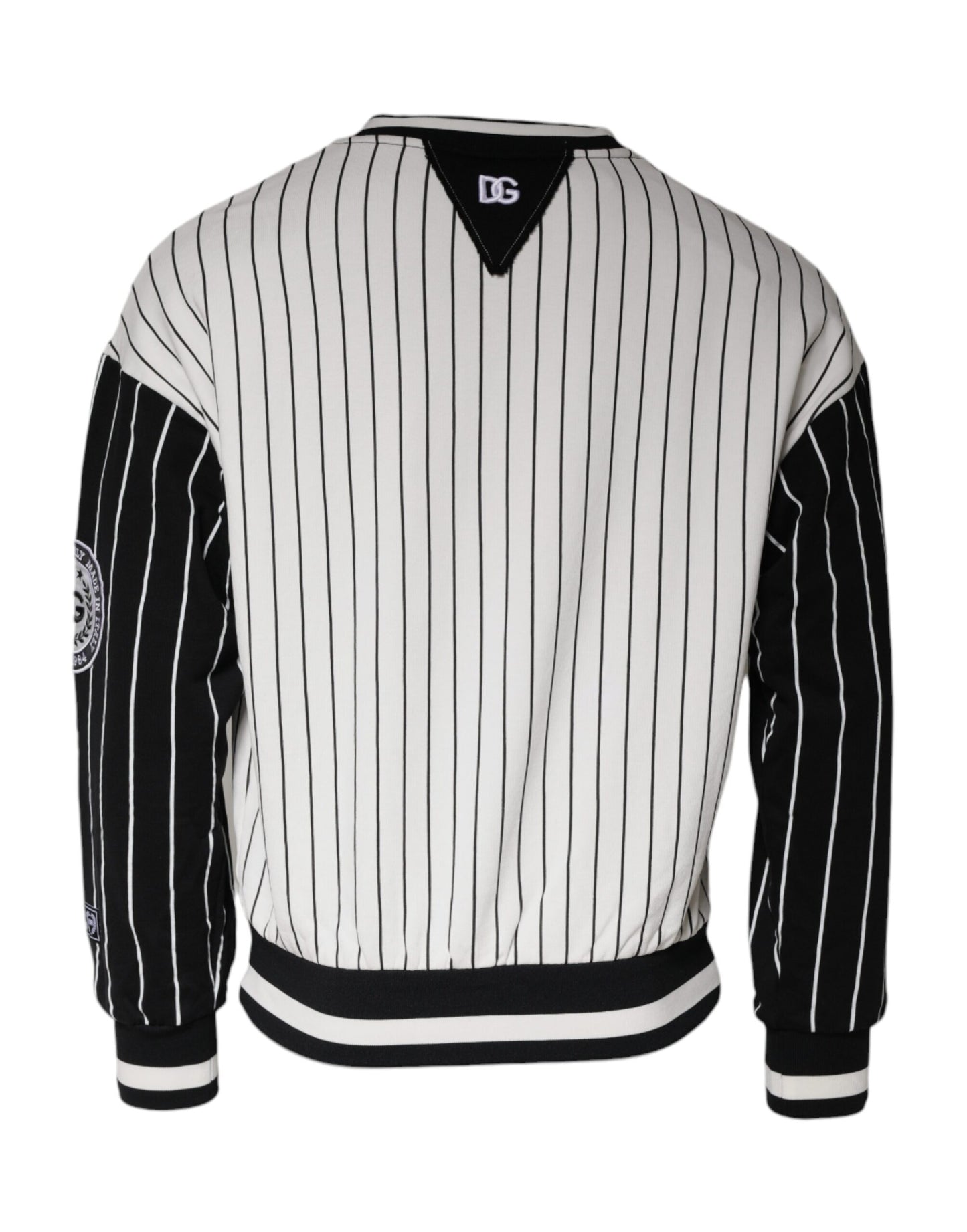 Dolce & Gabbana Black White Stripes Logo Sweatshirt Sweater IT44 / XS