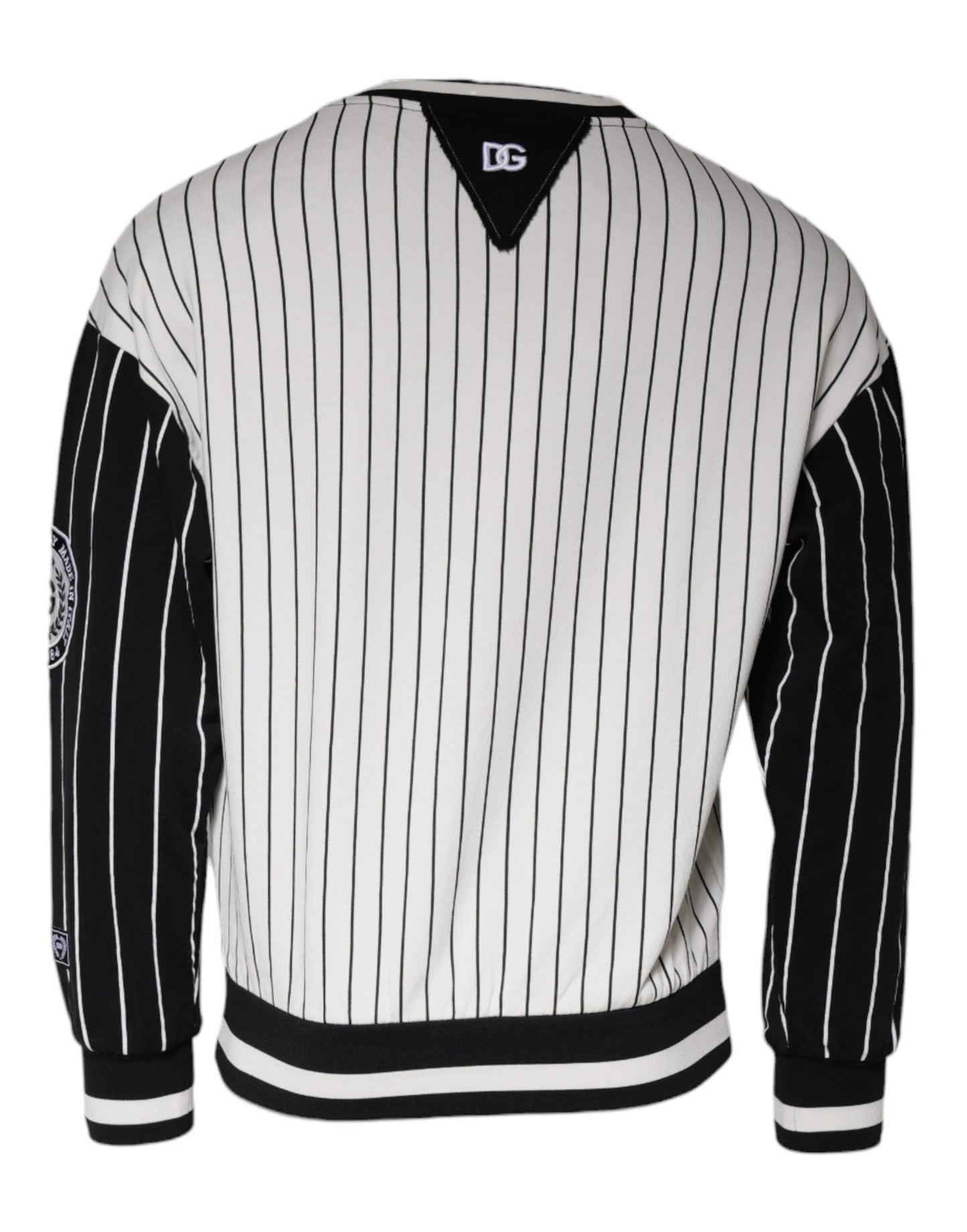 Dolce & Gabbana Black White Stripes Logo Sweatshirt Sweater IT44 / XS