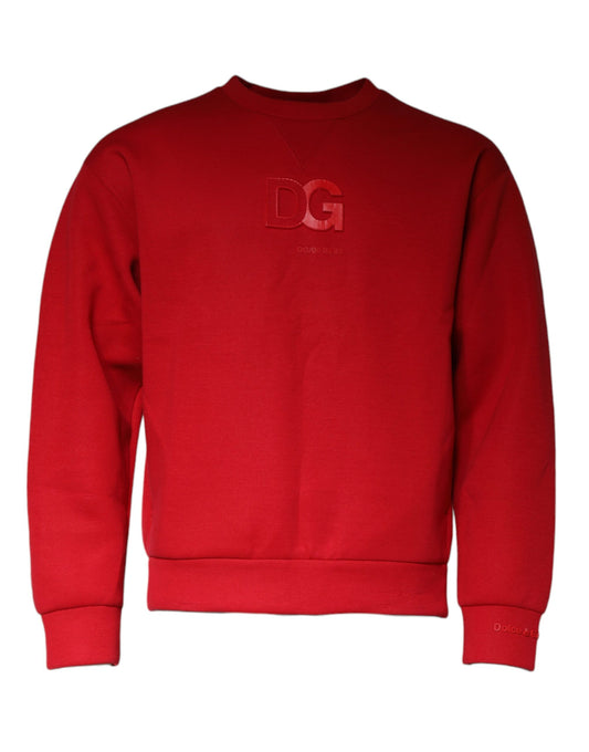 Dolce & Gabbana Maroon DG Logo Cotton Men Sweatshirt Sweater IT46 / S