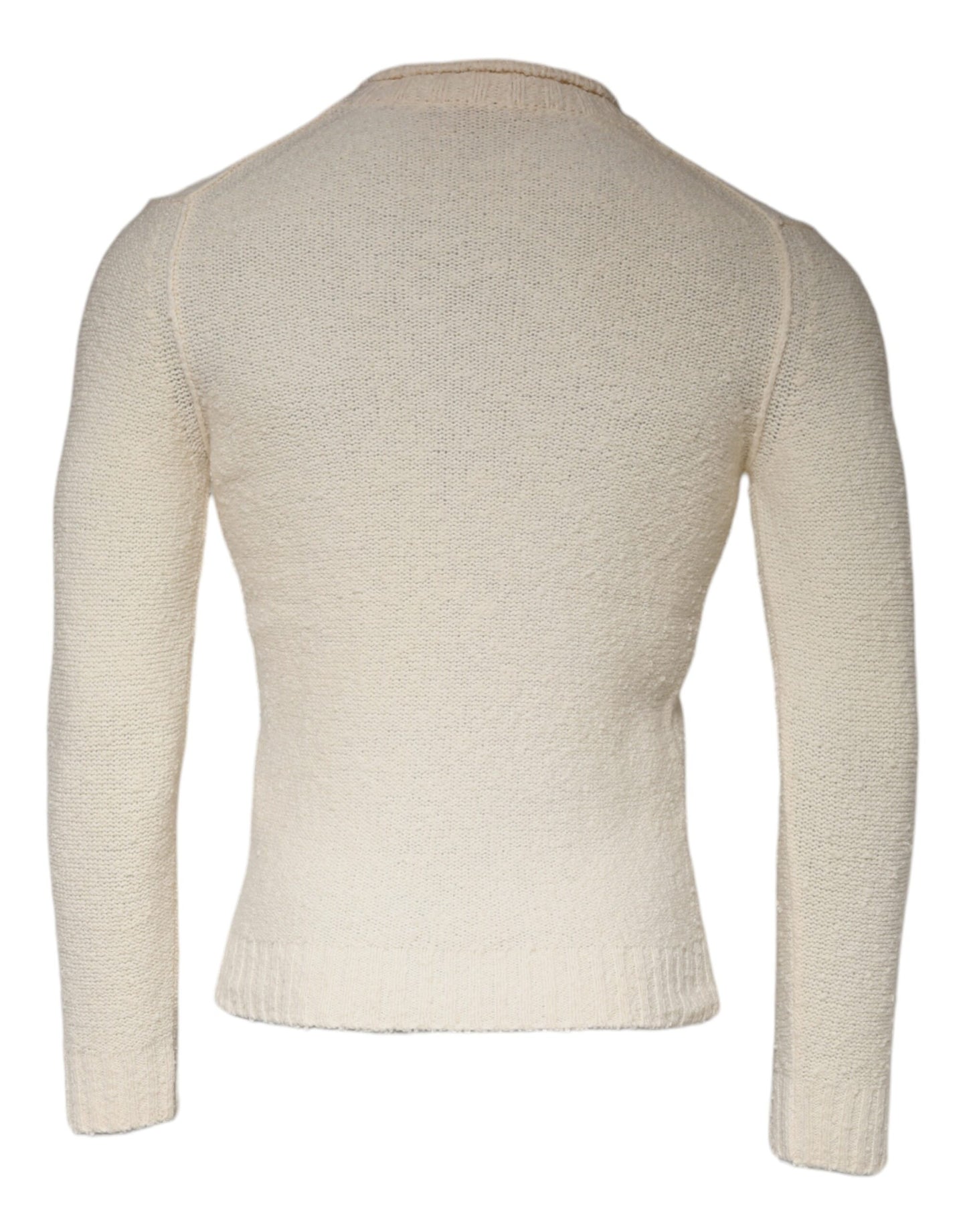 KANGRA Beige Wool Knit Long Sleeve Round Neck Pullover Sweater IT46 | S