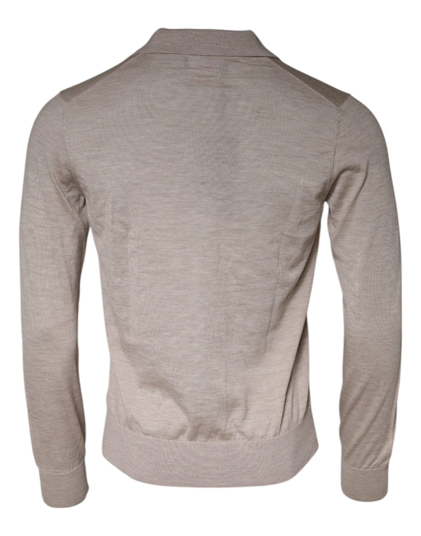 Dolce & Gabbana Beige Cashmere Knit Collared Pullover Sweater IT48 / M