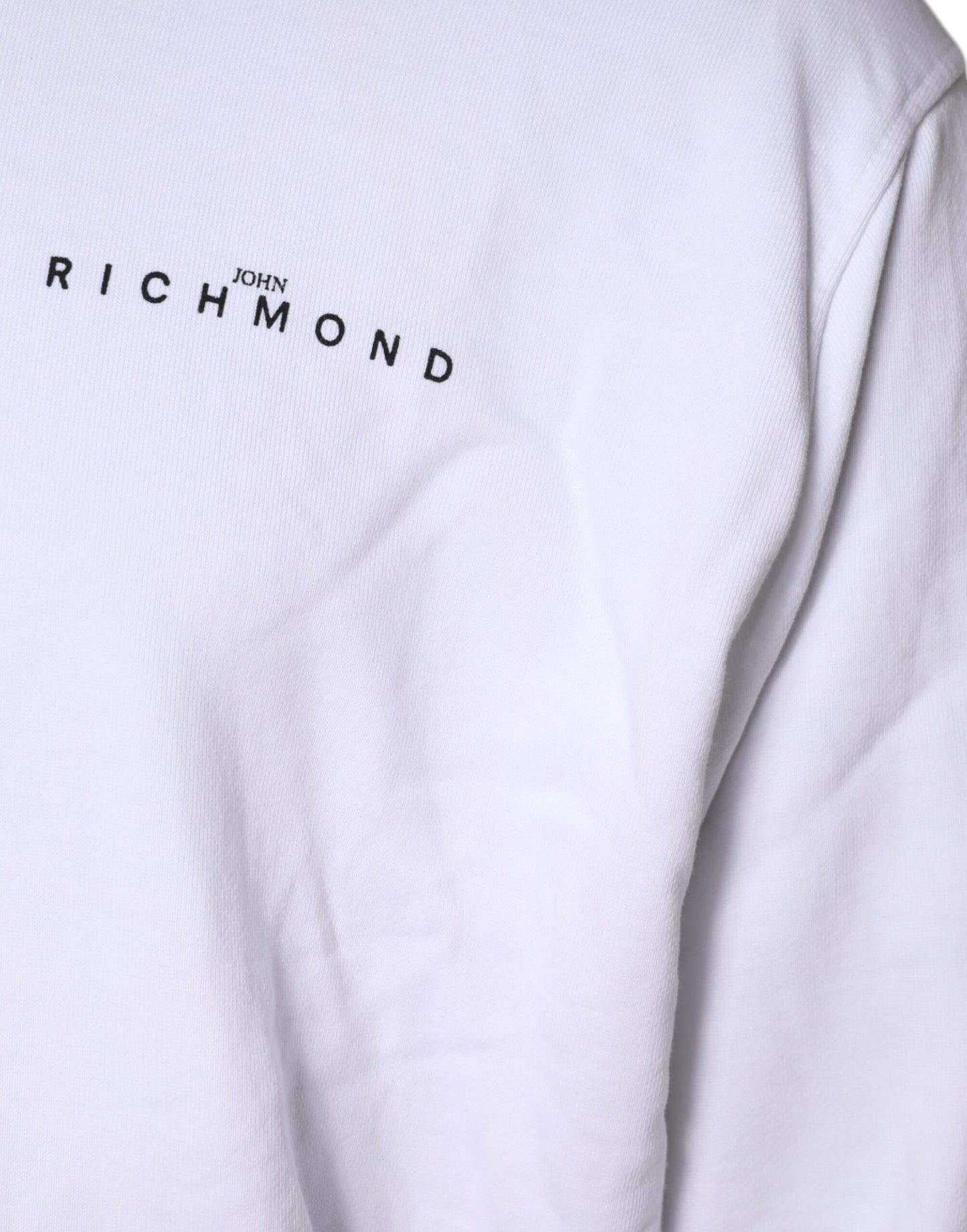 John Richmond White Logo Cotton Hooded Sweatshirt Sweater IT52 | XL