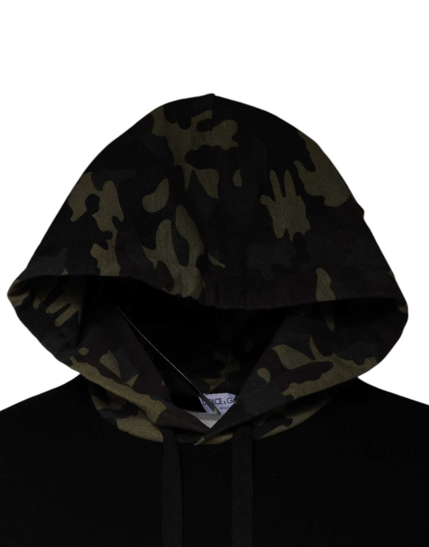 Dolce & Gabbana Black Camouflage Hooded Sweatshirt Sweater IT46 / S