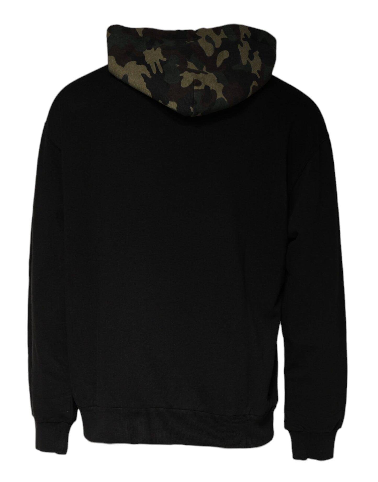 Dolce & Gabbana Black Camouflage Hooded Sweatshirt Sweater IT46 / S