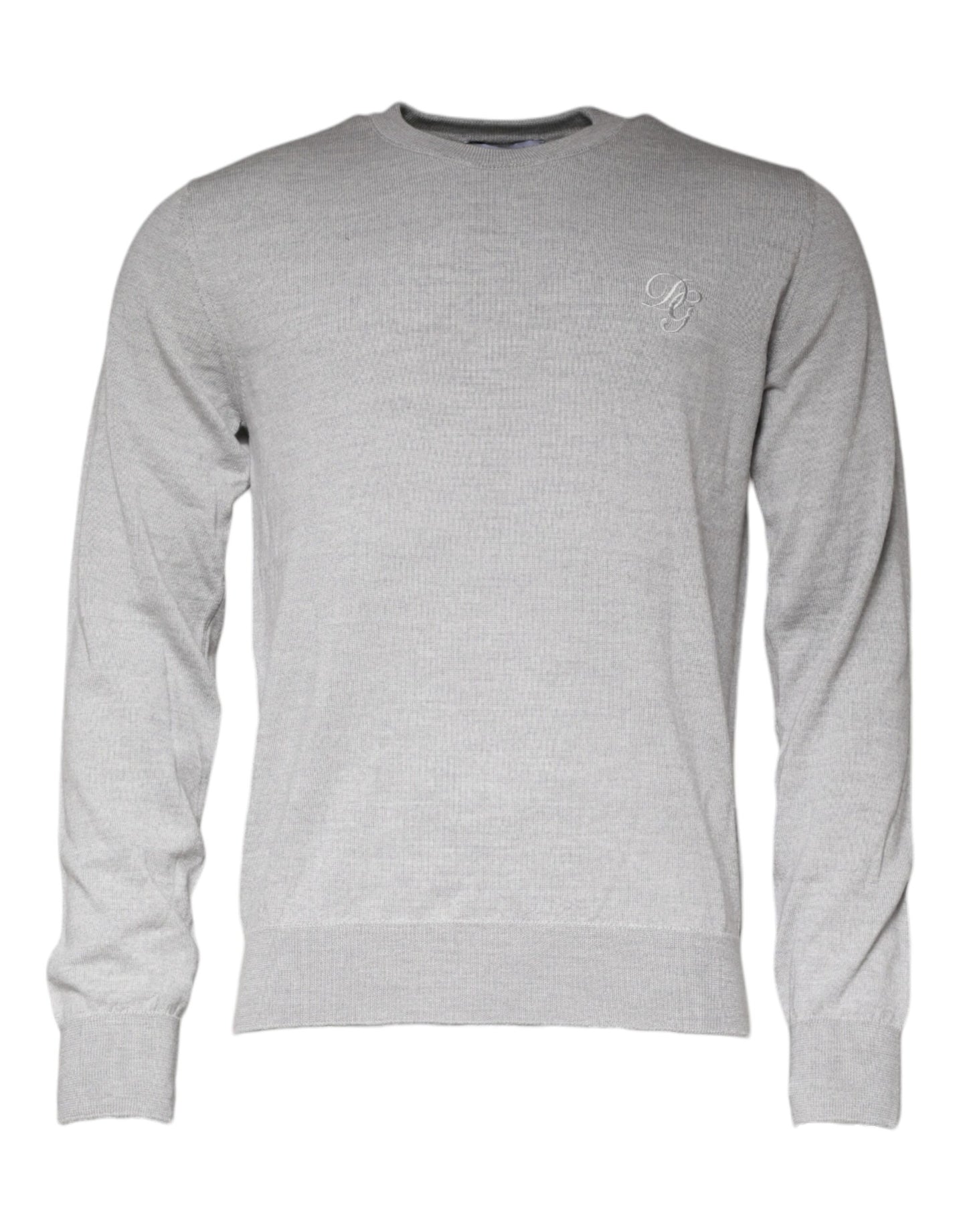 Dolce & Gabbana Light Gray Wool Crew Neck Pullover Sweater IT48 / M