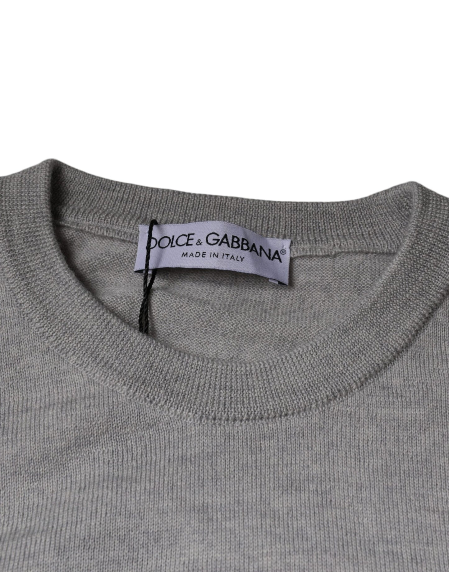 Dolce & Gabbana Light Gray Wool Crew Neck Pullover Sweater IT48 / M