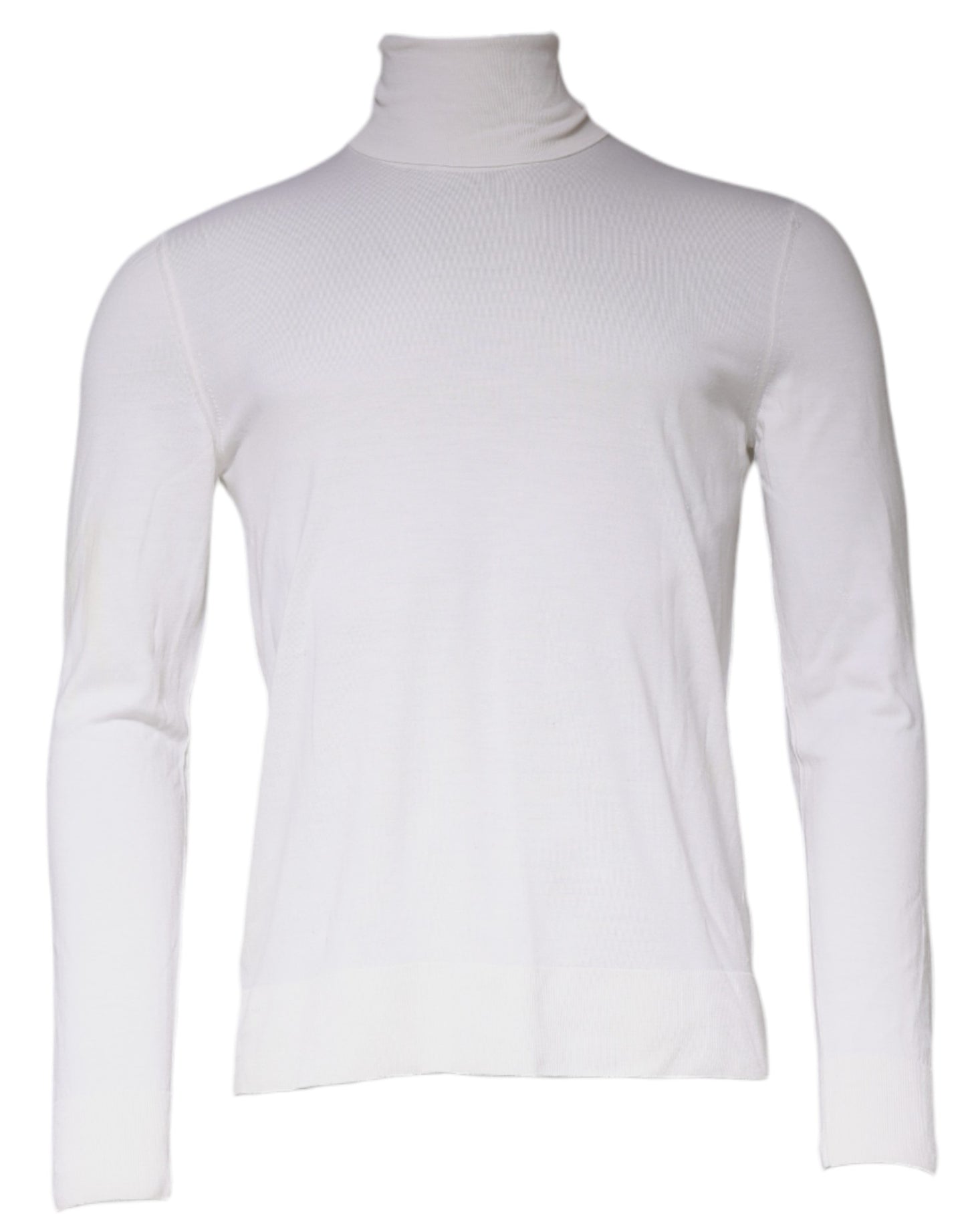 Dolce & Gabbana White Long Sleeve Turtleneck Men Pullover Sweater IT52 / XL