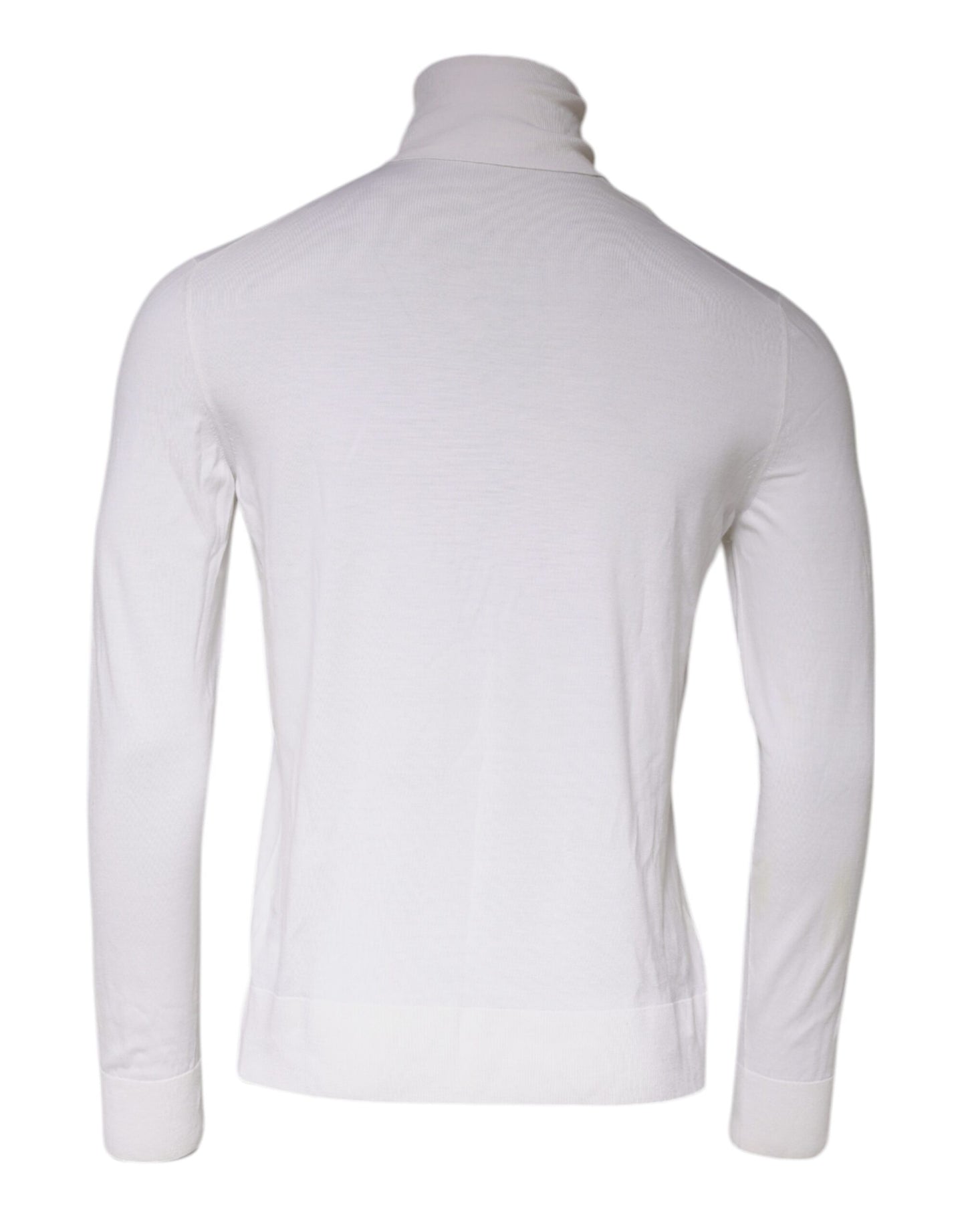 Dolce & Gabbana White Long Sleeve Turtleneck Men Pullover Sweater IT52 / XL