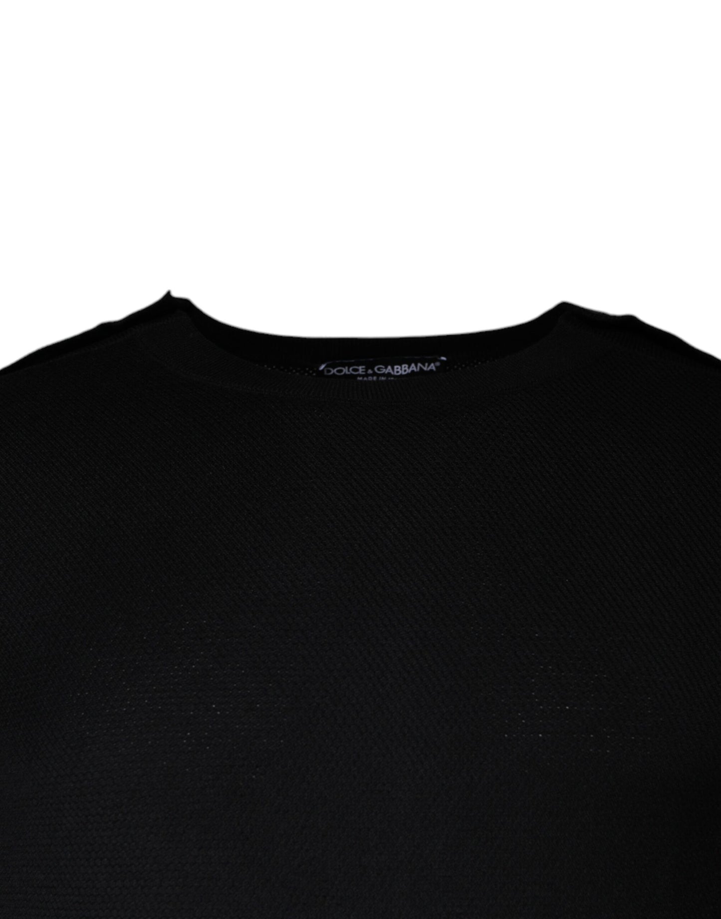 Dolce & Gabbana Black Long Sleeve Crew Neck Pullover Sweater IT46 / S