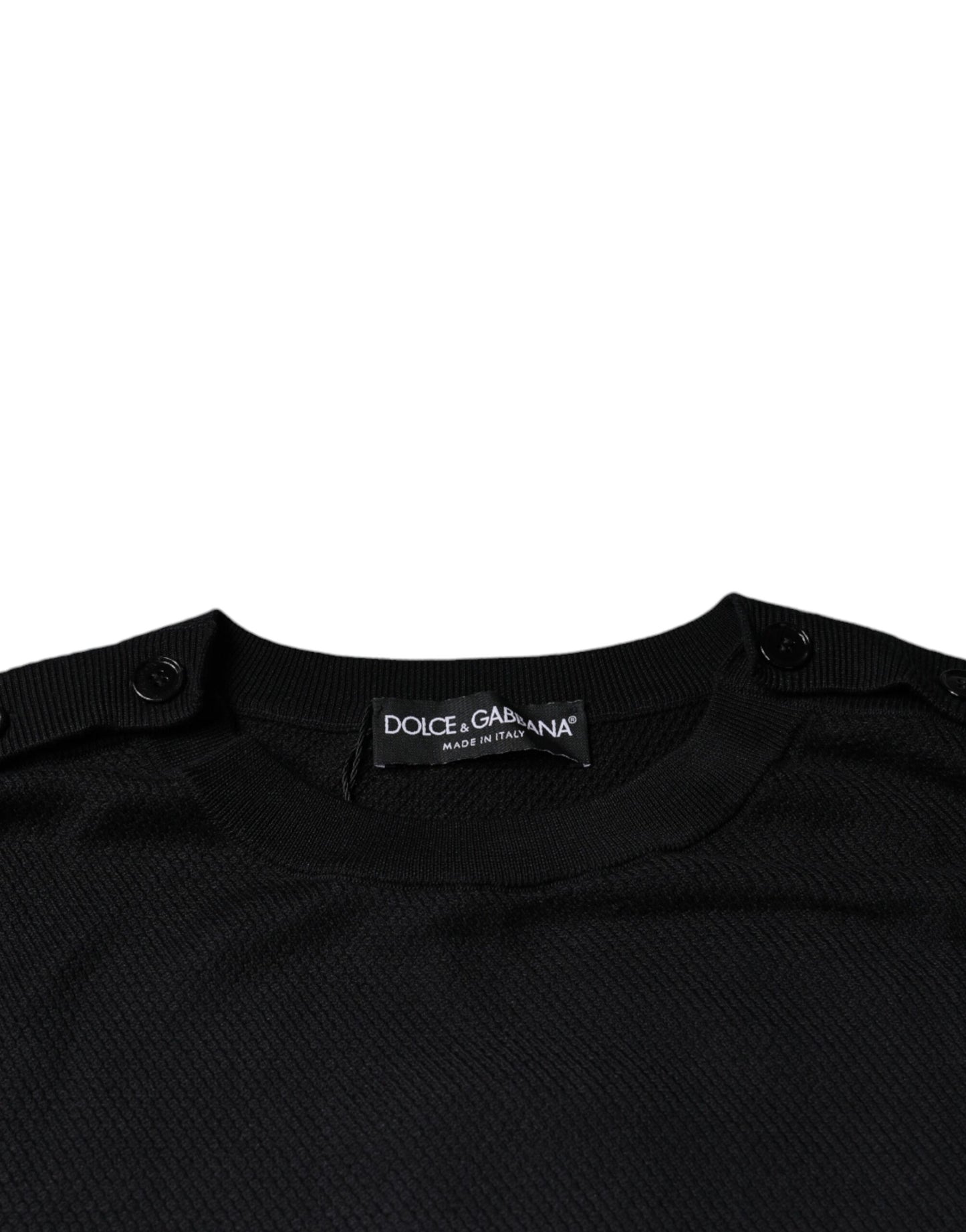 Dolce & Gabbana Black Long Sleeve Crew Neck Pullover Sweater IT46 / S