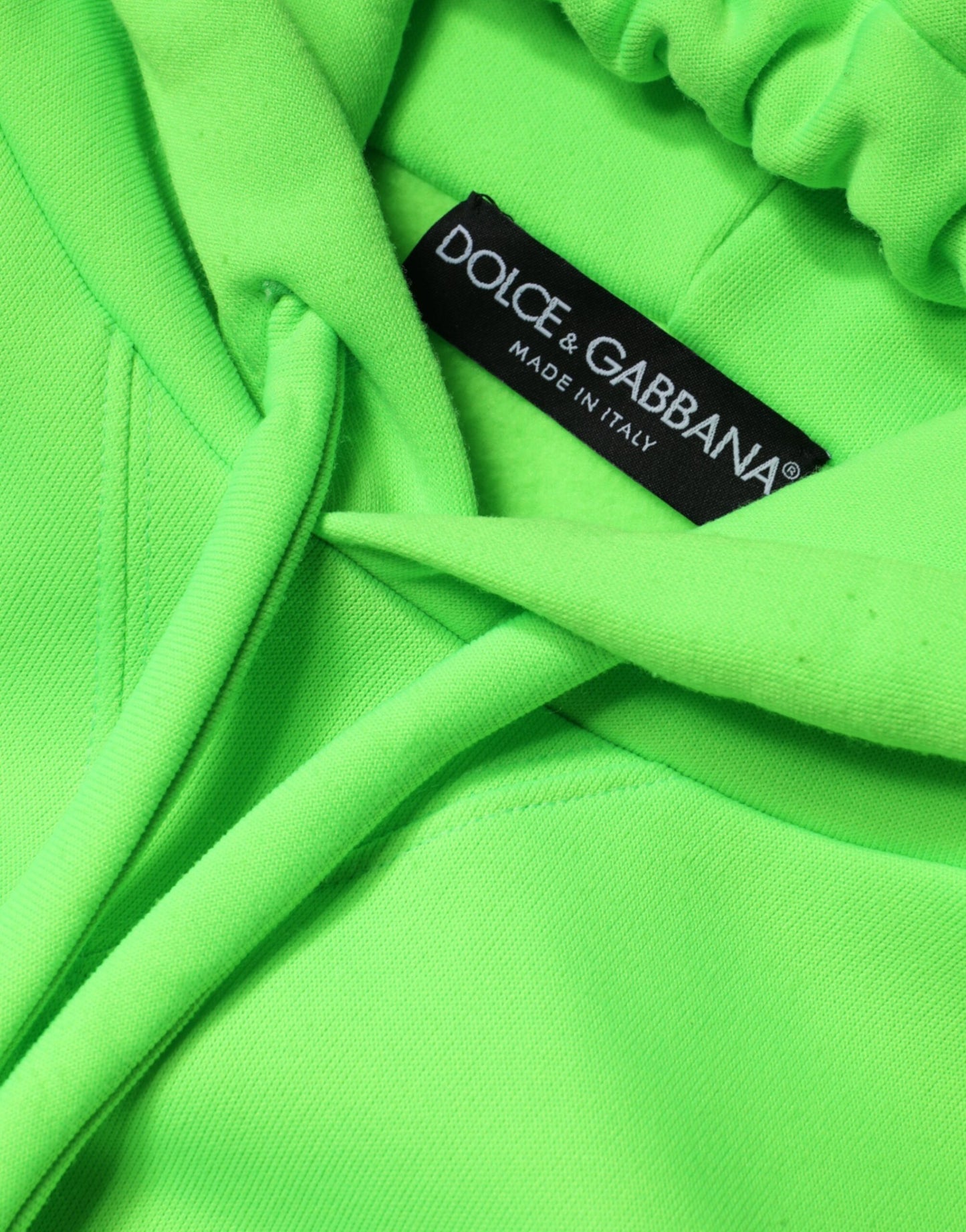 Dolce & Gabbana Green Logo Hooded Pullover Men Sweatshirt Sweater IT56 / XXL