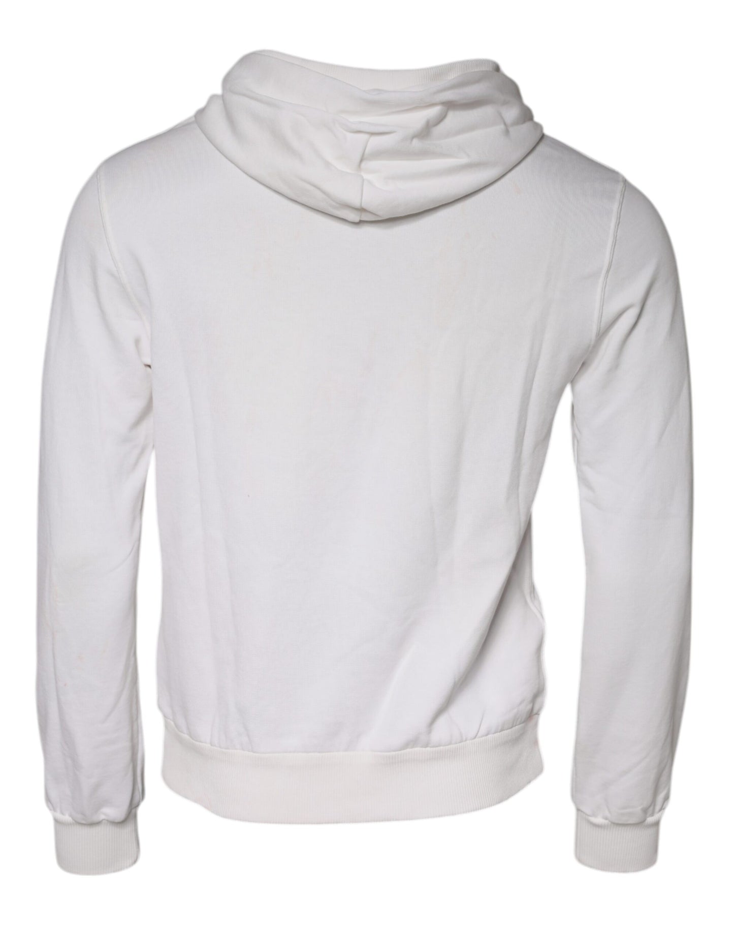 Dolce & Gabbana White Caesar Cotton Hooded Pullover Sweater IT48 / M