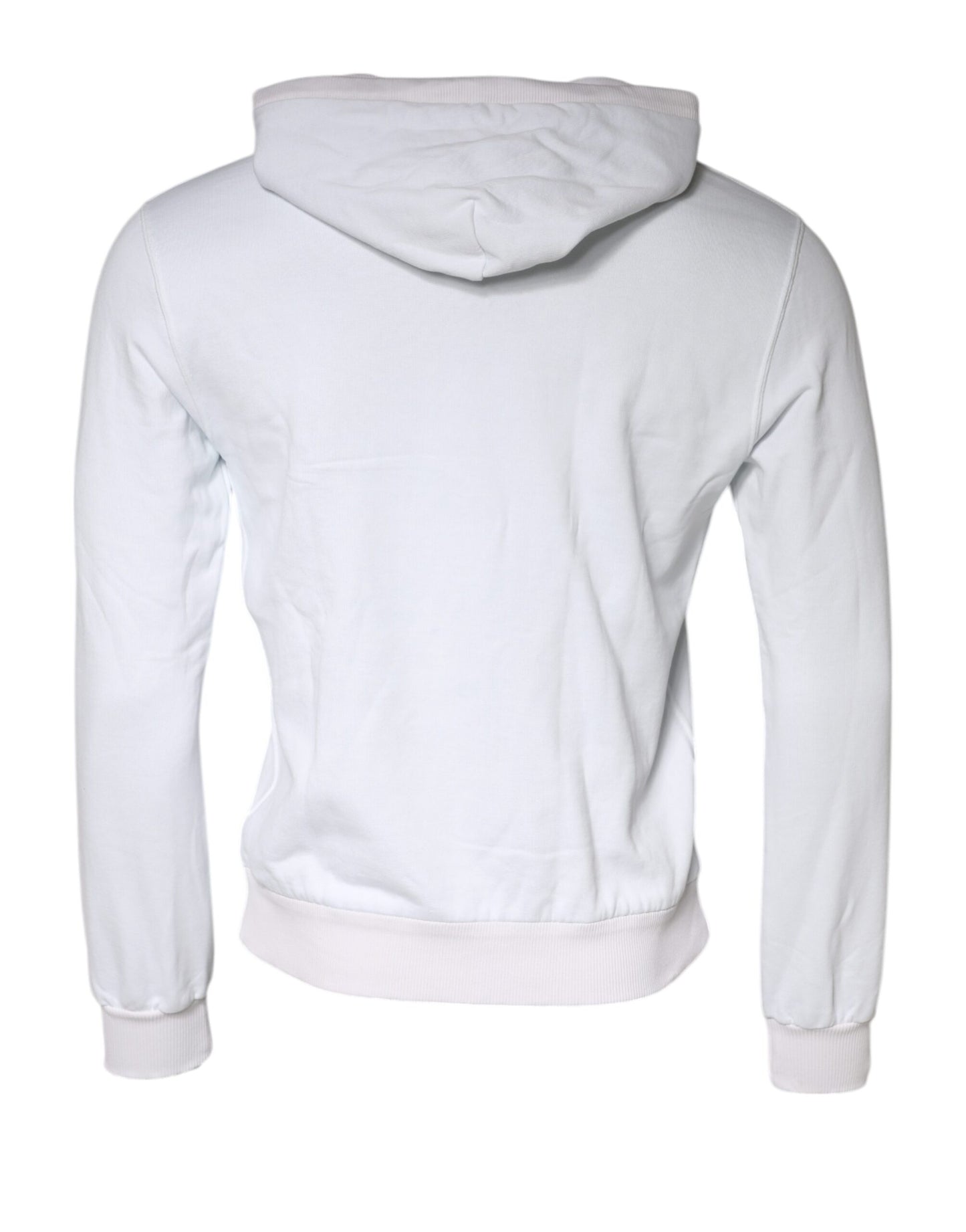 Dolce & Gabbana White Caesar Cotton Hooded Pullover Sweater IT48 / M