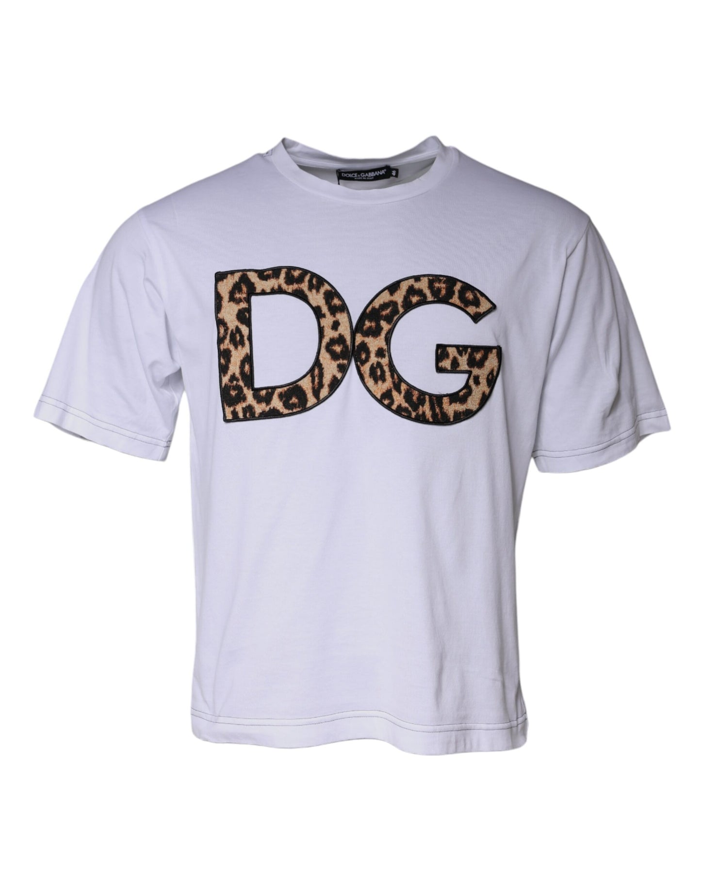 Dolce & Gabbana White DG Logo Cotton Shorts Sleeves T-shirt IT46 / S