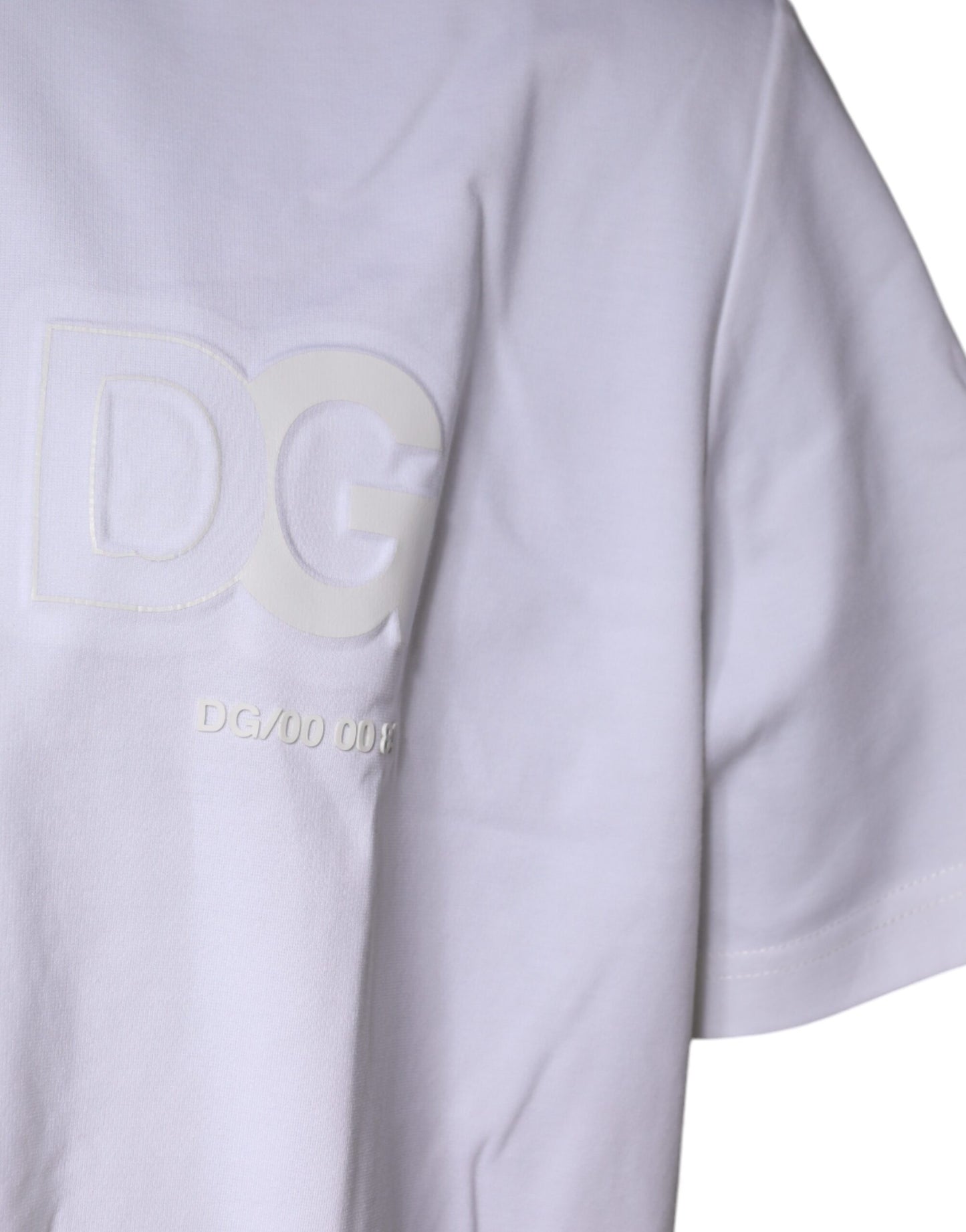 Dolce & Gabbana White Embossed Logo Crew Neck T-shirt IT58 / 3XL