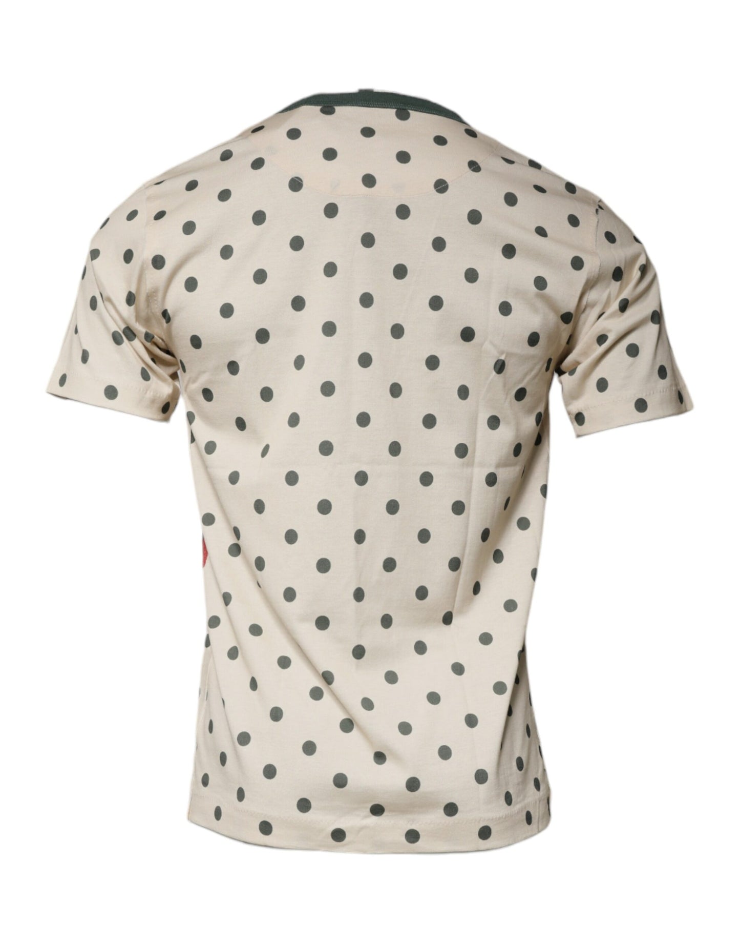 Dolce & Gabbana Beige Graphic Print Polka Dot Cotton T-shirt IT44 / XS