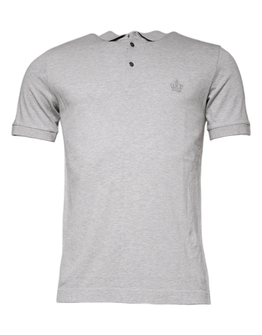 Dolce & Gabbana Gray Crown Collared ShortSleeve Polo T-shirt IT44 / XS