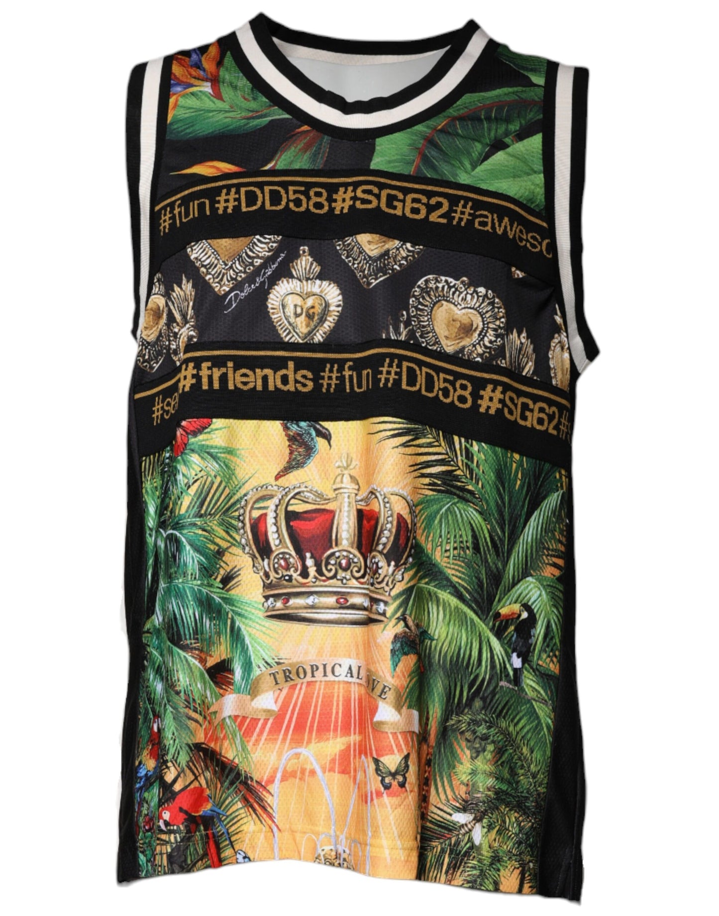 Dolce & Gabbana Multicolor Tropical Sleeveless Tank T-shirt IT50 / L