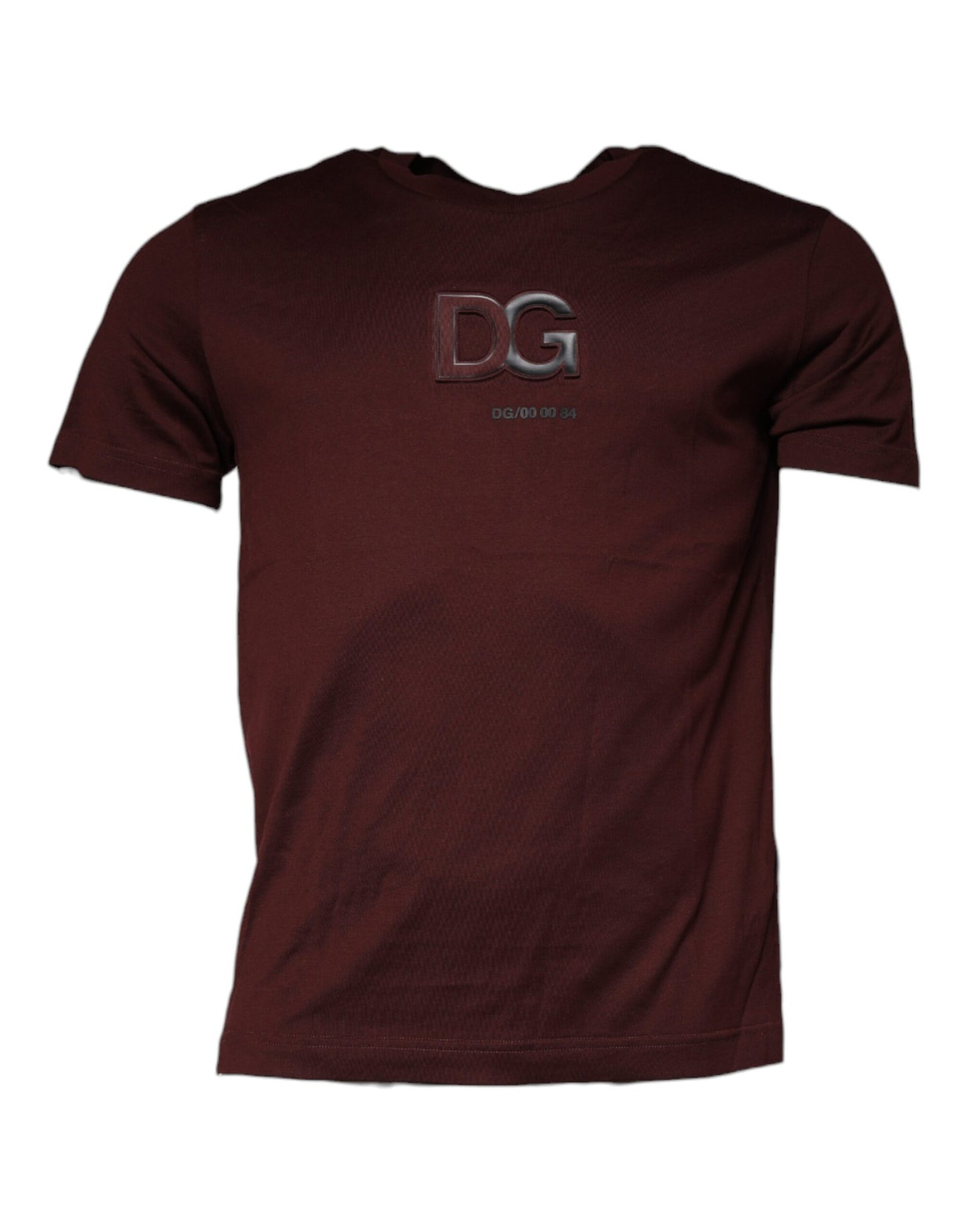 Dolce & Gabbana Maroon DG Logo Cotton Crew Neck T-shirt IT44 / XS