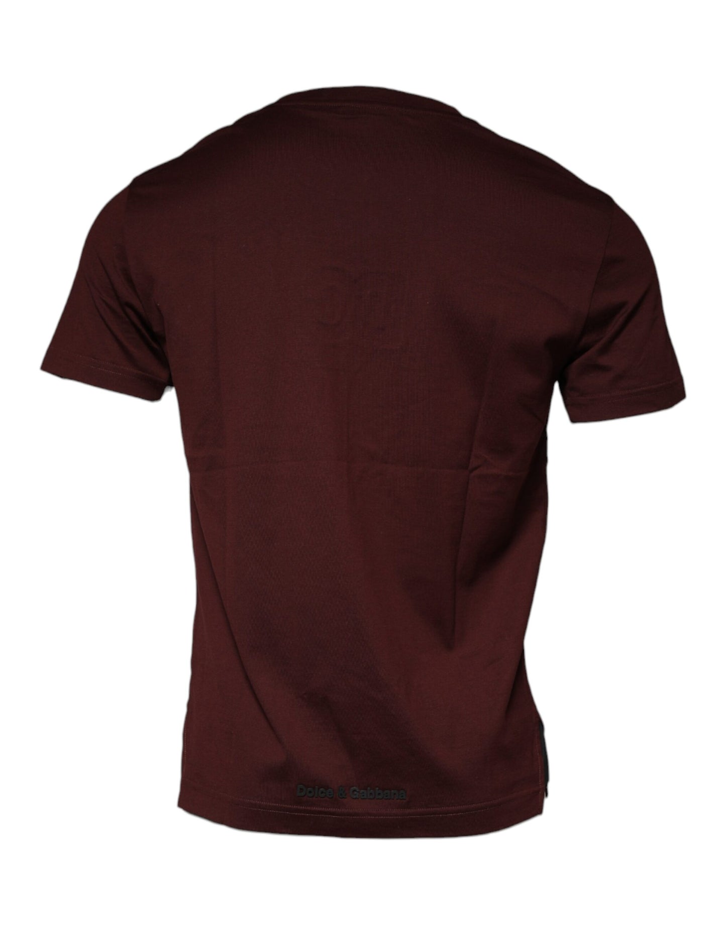 Dolce & Gabbana Maroon DG Logo Cotton Crew Neck T-shirt IT44 / XS