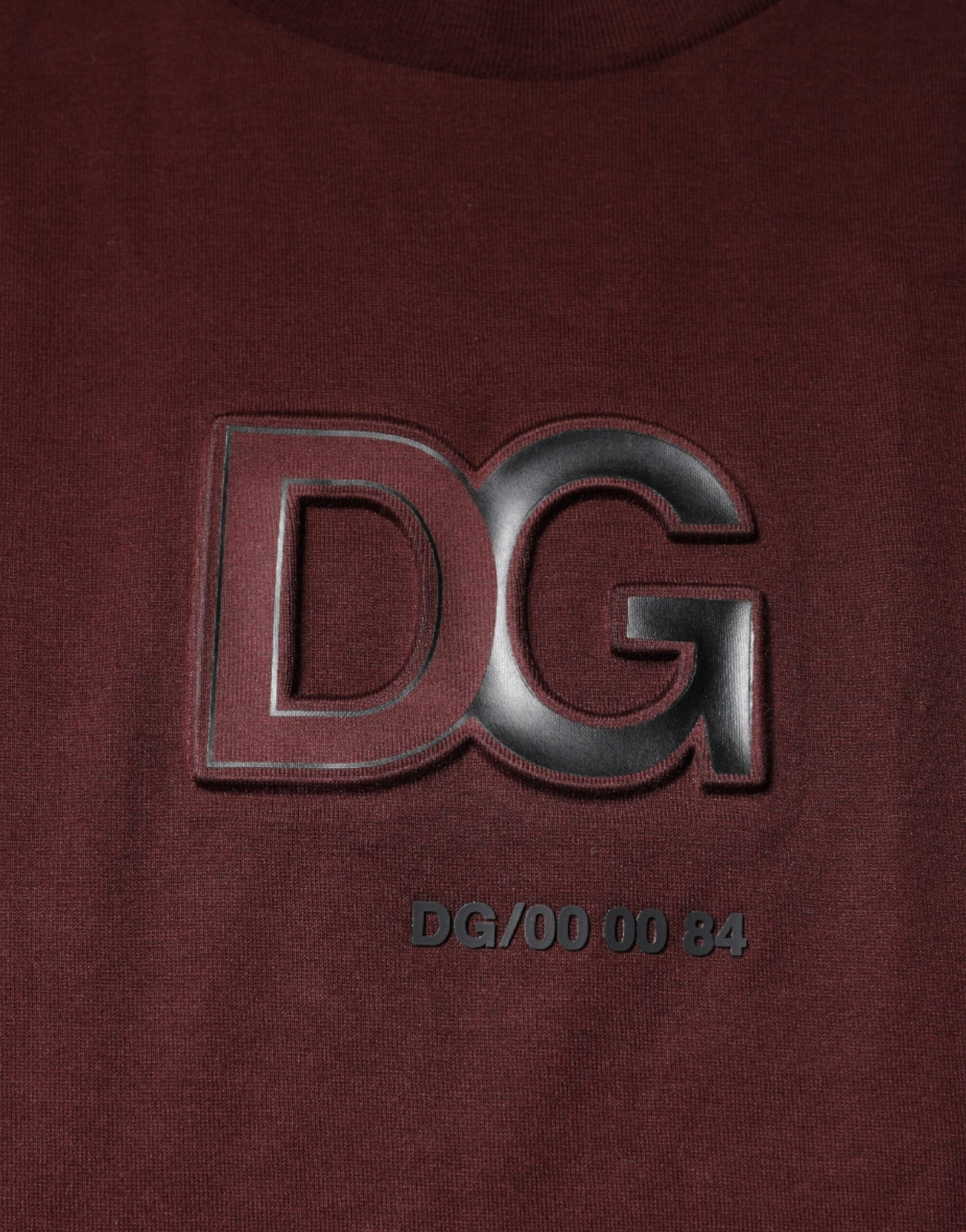 Dolce & Gabbana Maroon DG Logo Cotton Crew Neck T-shirt IT44 / XS