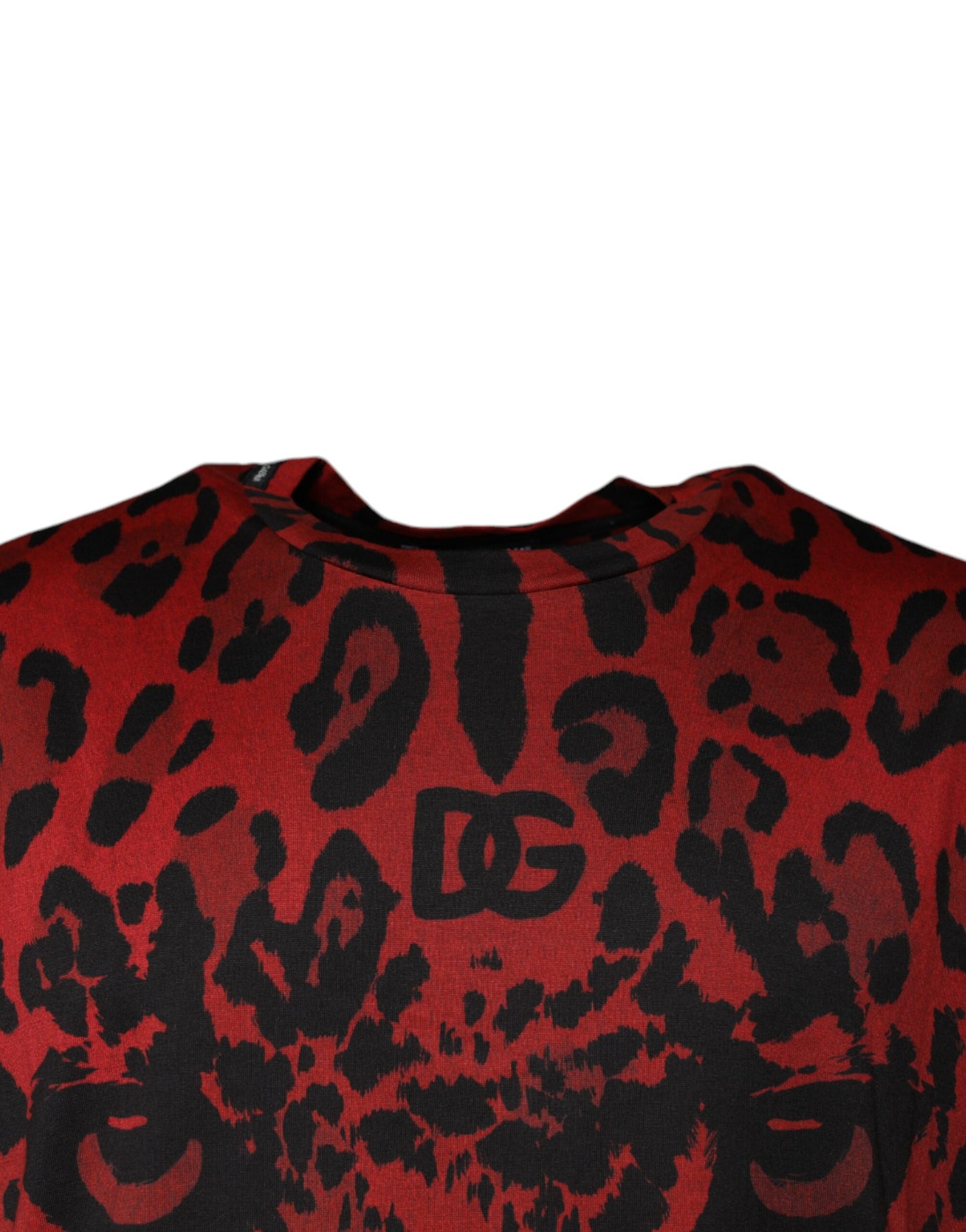 Dolce & Gabbana Red Leopard Cotton Short Sleeves T-shirt IT54 / XL