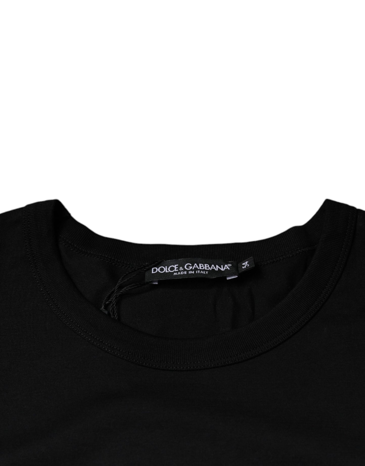 Dolce & Gabbana Black Cotton Shorts Sleeves Crewneck T-shirt IT54 / XL