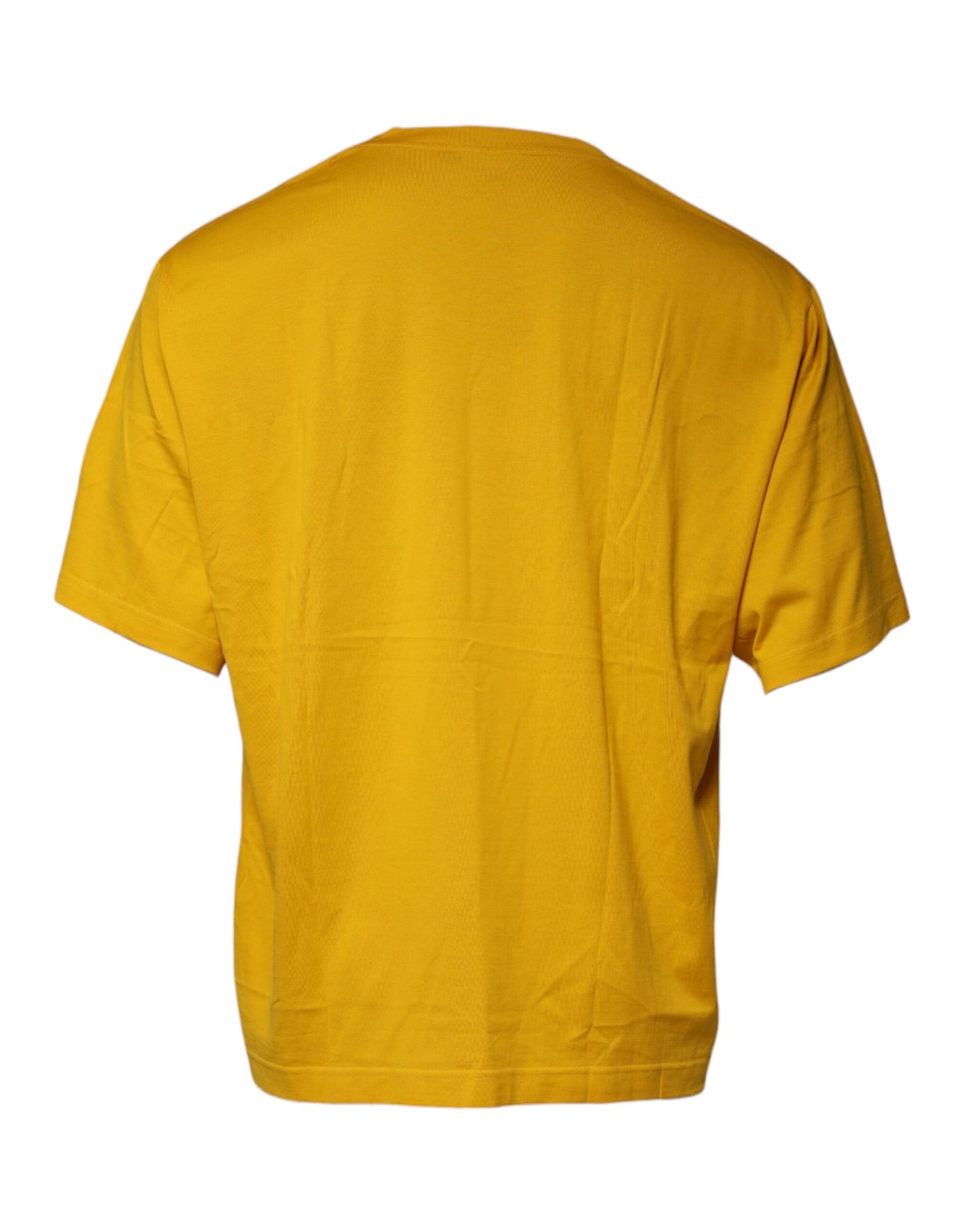 Dolce & Gabbana Mustard Embossed Logo Crew Neck T-shirt IT56 / XXL