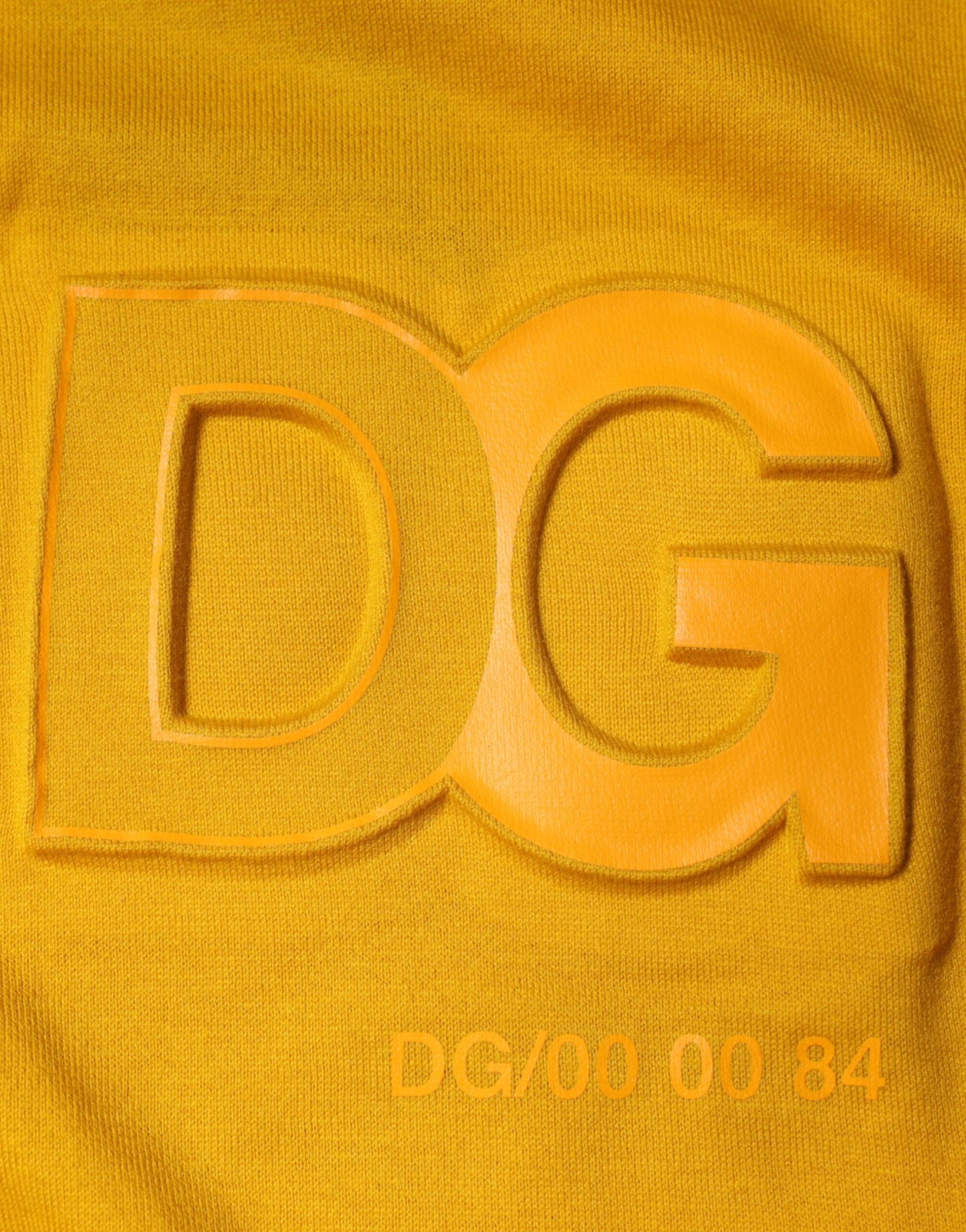 Dolce & Gabbana Mustard Embossed Logo Crew Neck T-shirt IT56 / XXL