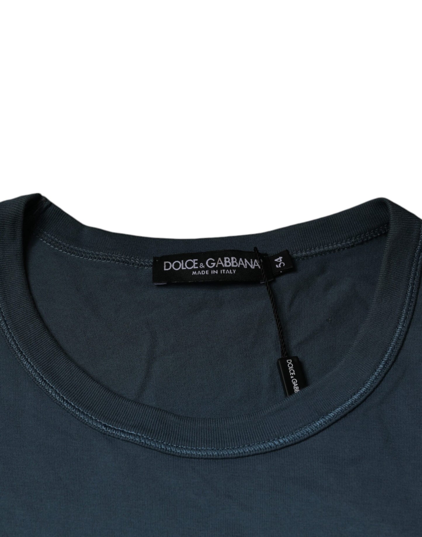 Dolce & Gabbana Blue Cotton Round Neck Short Sleeve T-shirt IT54 / XL