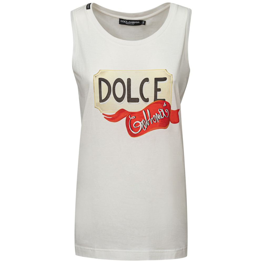 Dolce & Gabbana White Cotton Tops & T-Shirt IT38 / XS