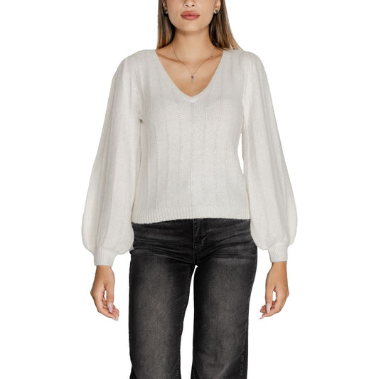 Guess White Polyester Sweater