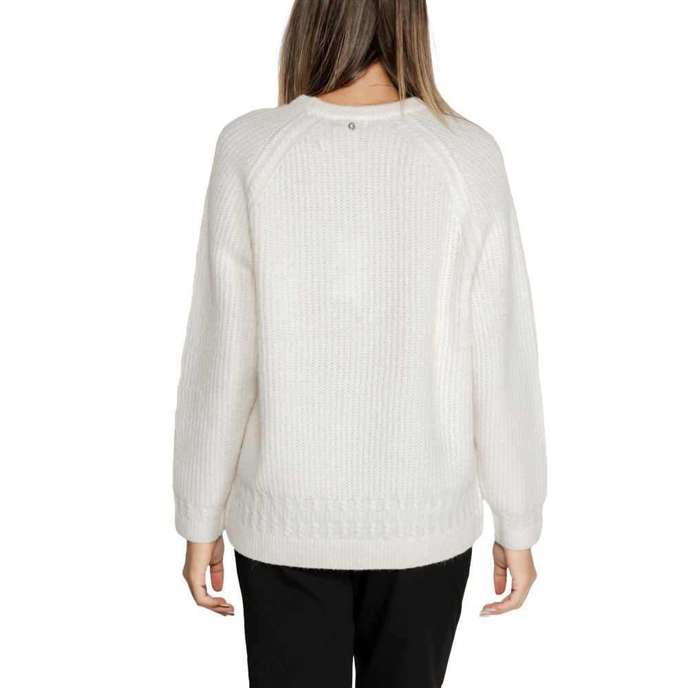 Guess White Polyester Sweater