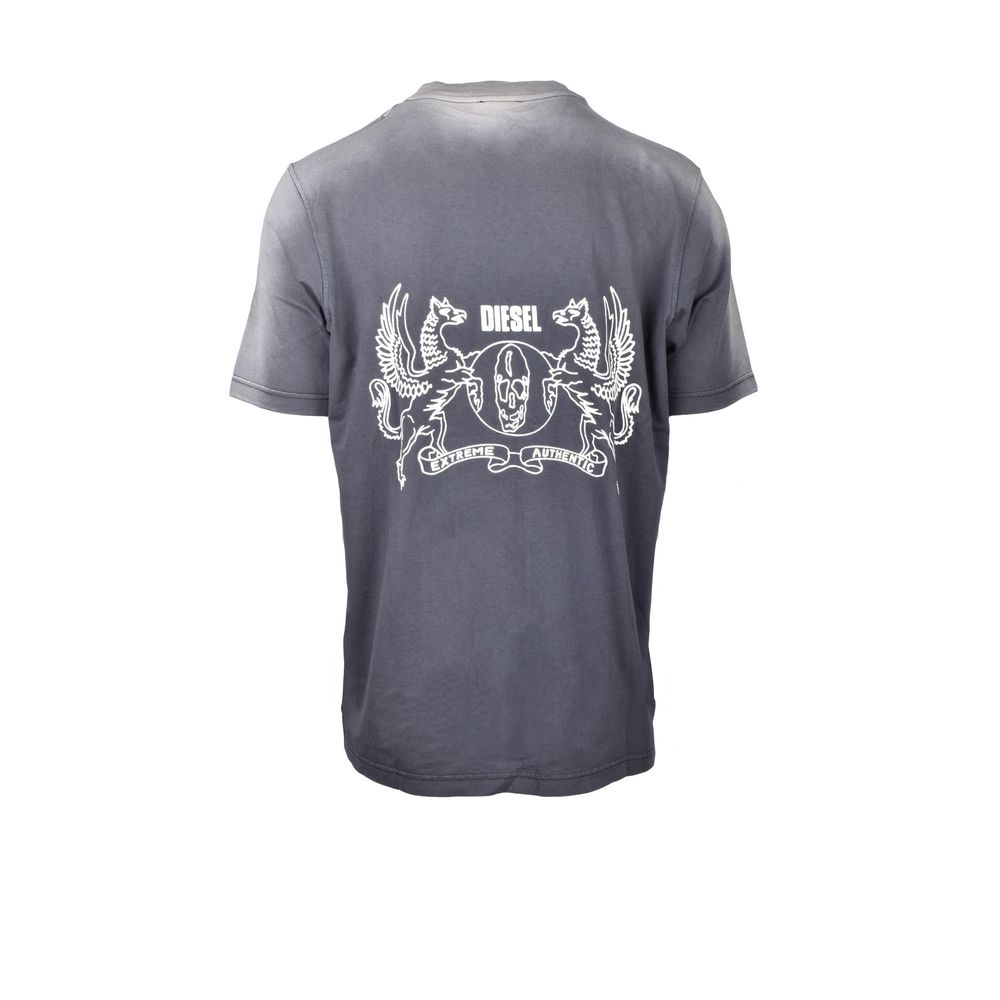 Diesel Gray Cotton T-Shirt IT44 | S