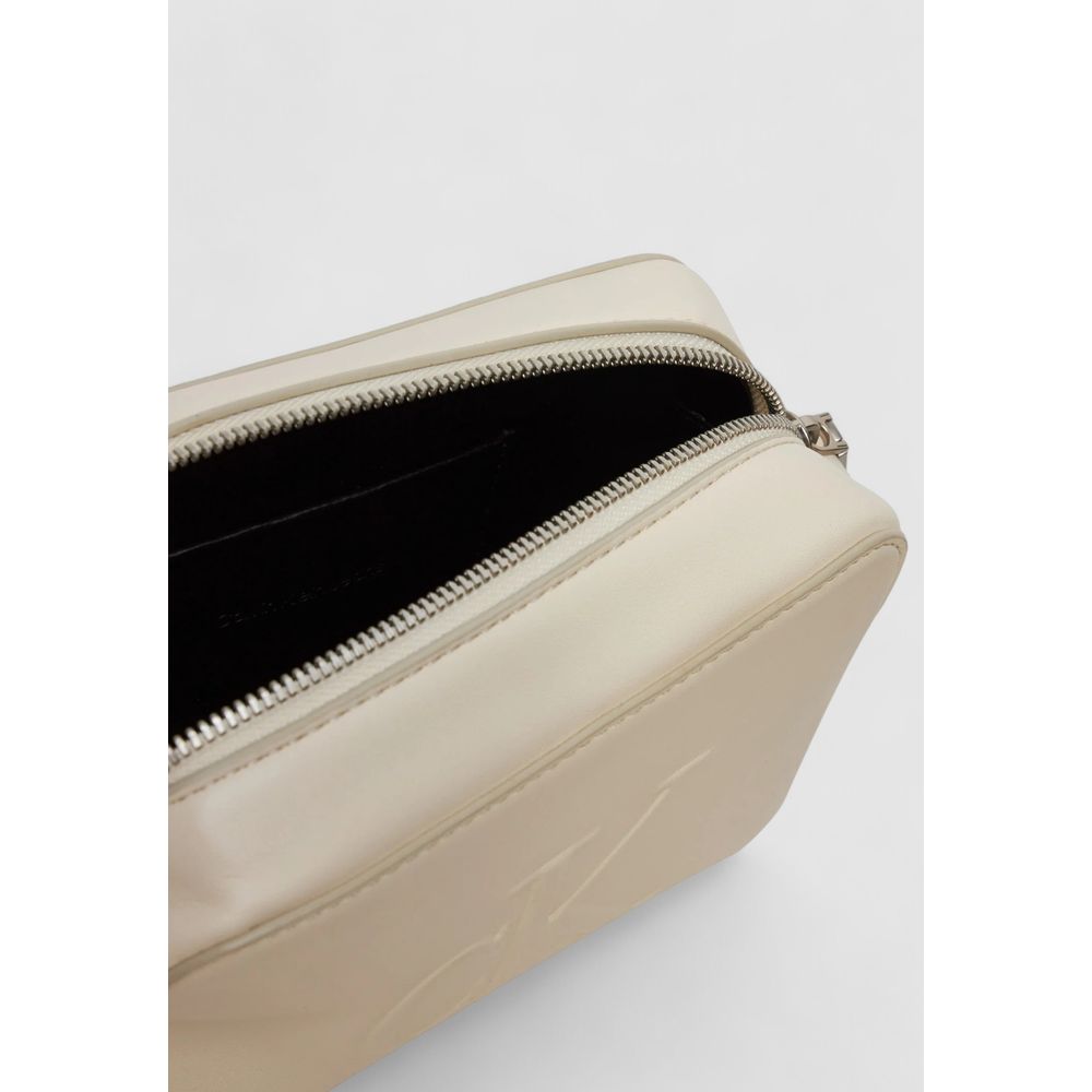 Calvin Klein Jeans Cream Synthetic Leather Handbag