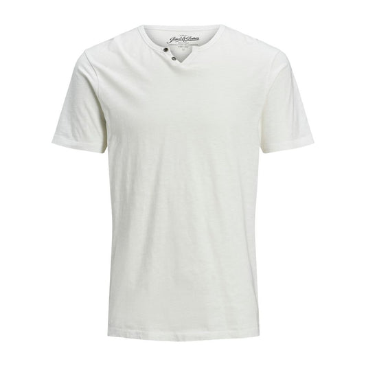 Jack Jones Cream Flamed Cotton T-Shirt IT44 | S